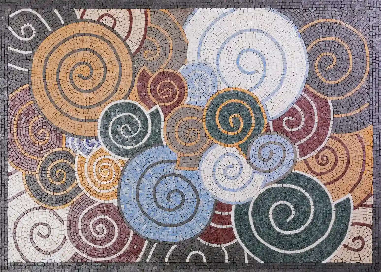 Caracol Shells handmade marble mosaic (Abstract)