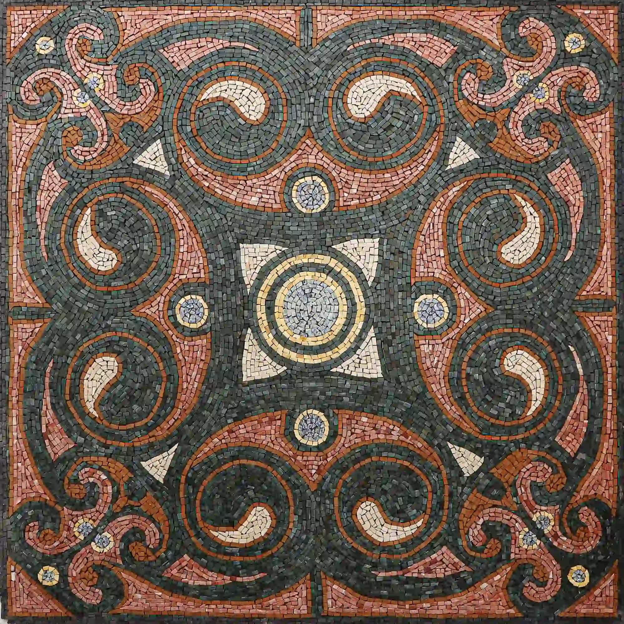 Denzel handmade marble mosaic (Compass)