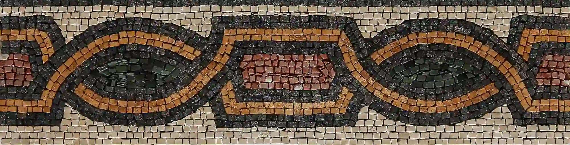 Acastus floor tile in pre-cut mosaic marbles