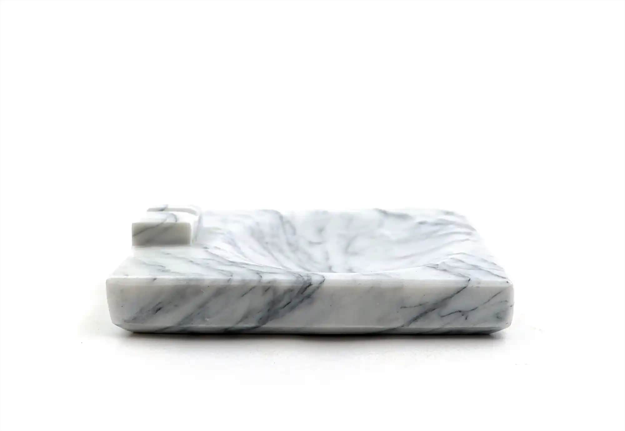 White Mist handmade marble ashtray