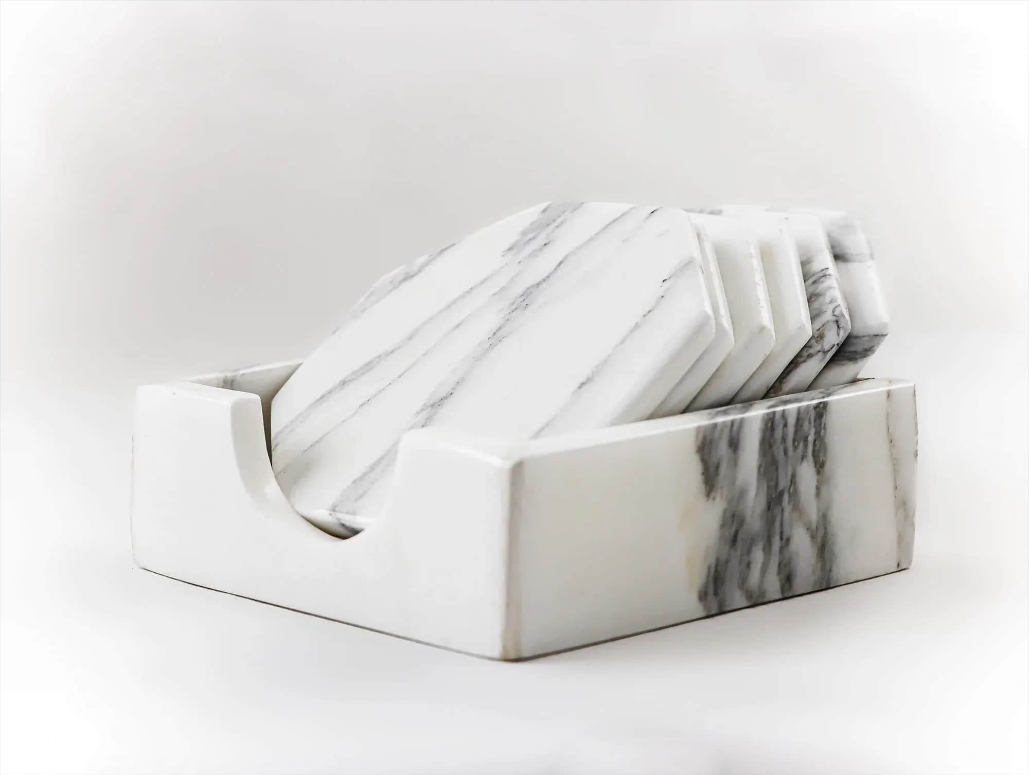 Snowflakes handmade marble coaster