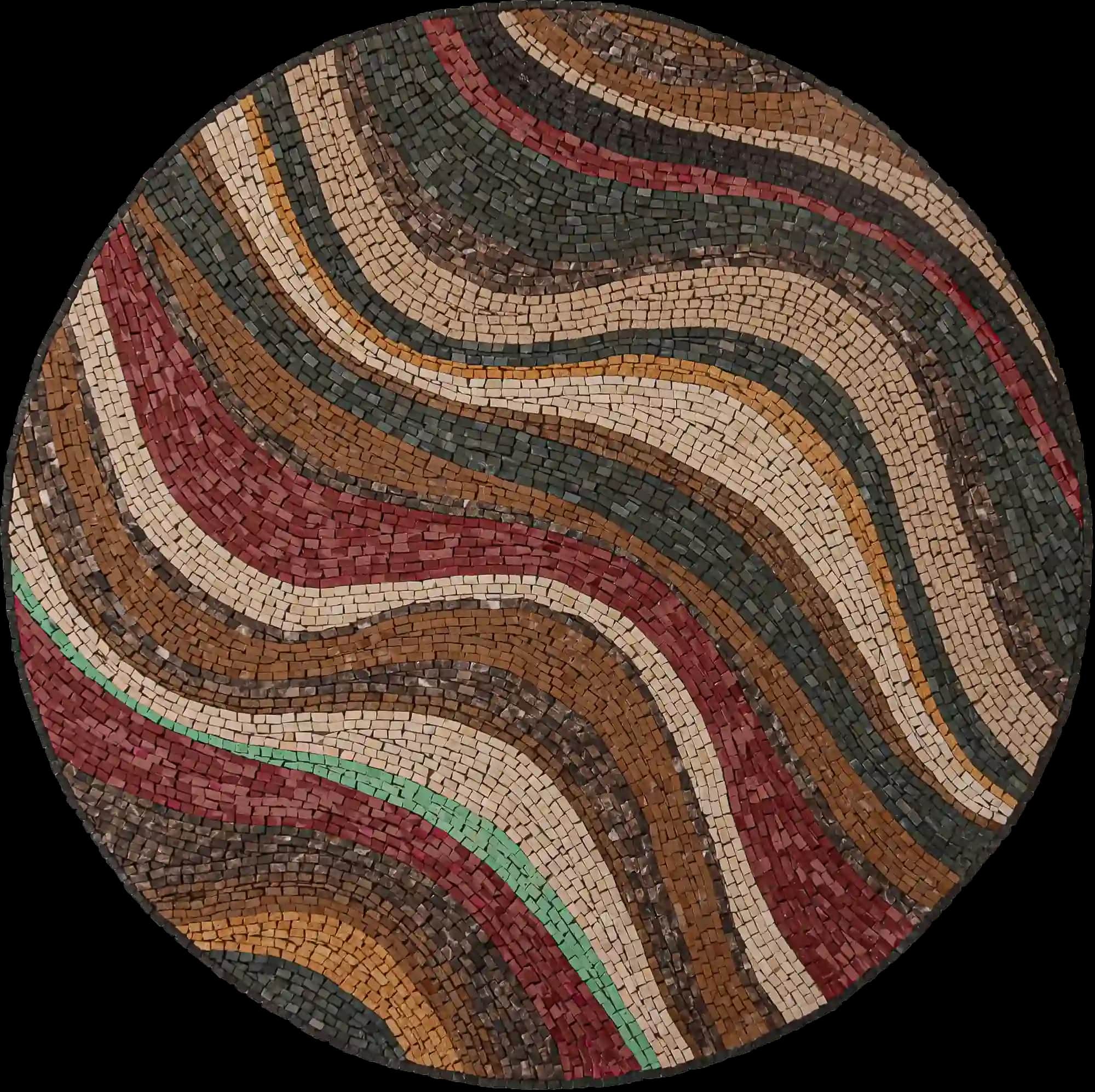 Wave After Wave handmade marble mosaic (Abstract)