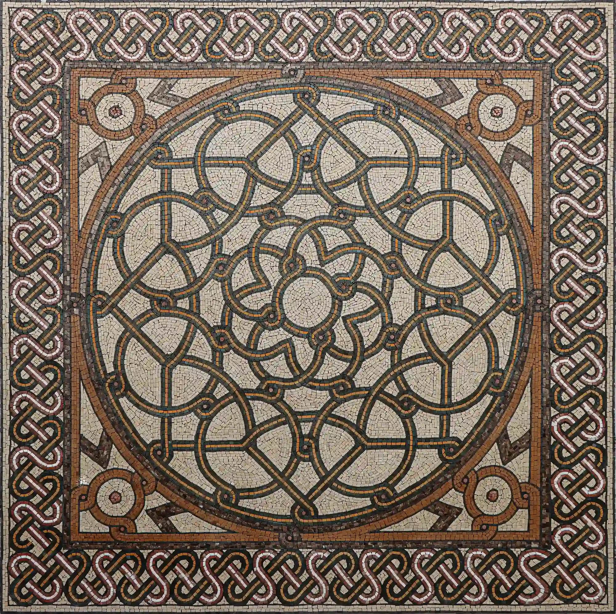 Beautiful Hard Days handmade marble mosaic (Compass)
