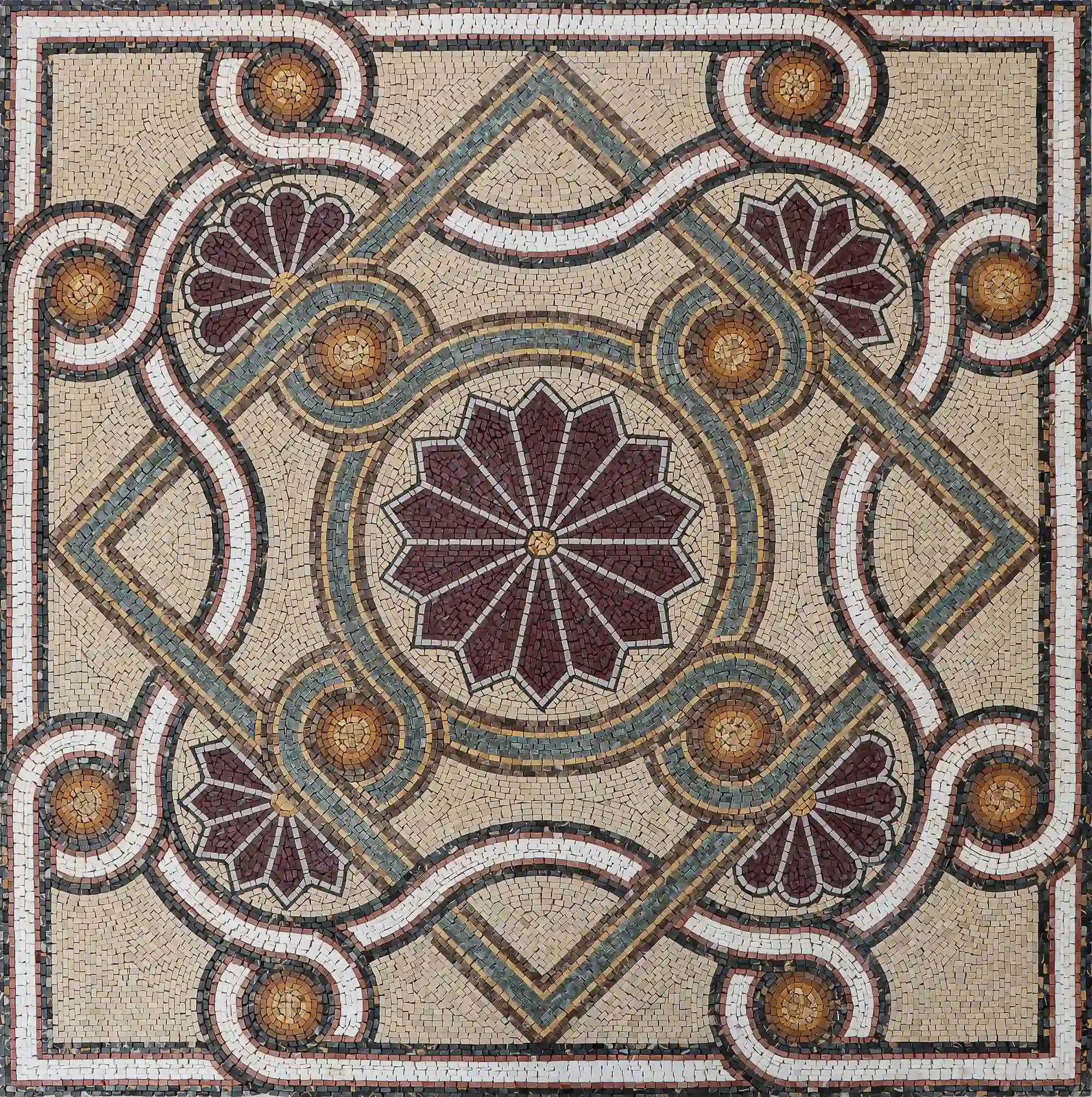 Deserted Island handmade marble mosaic (Geometric)