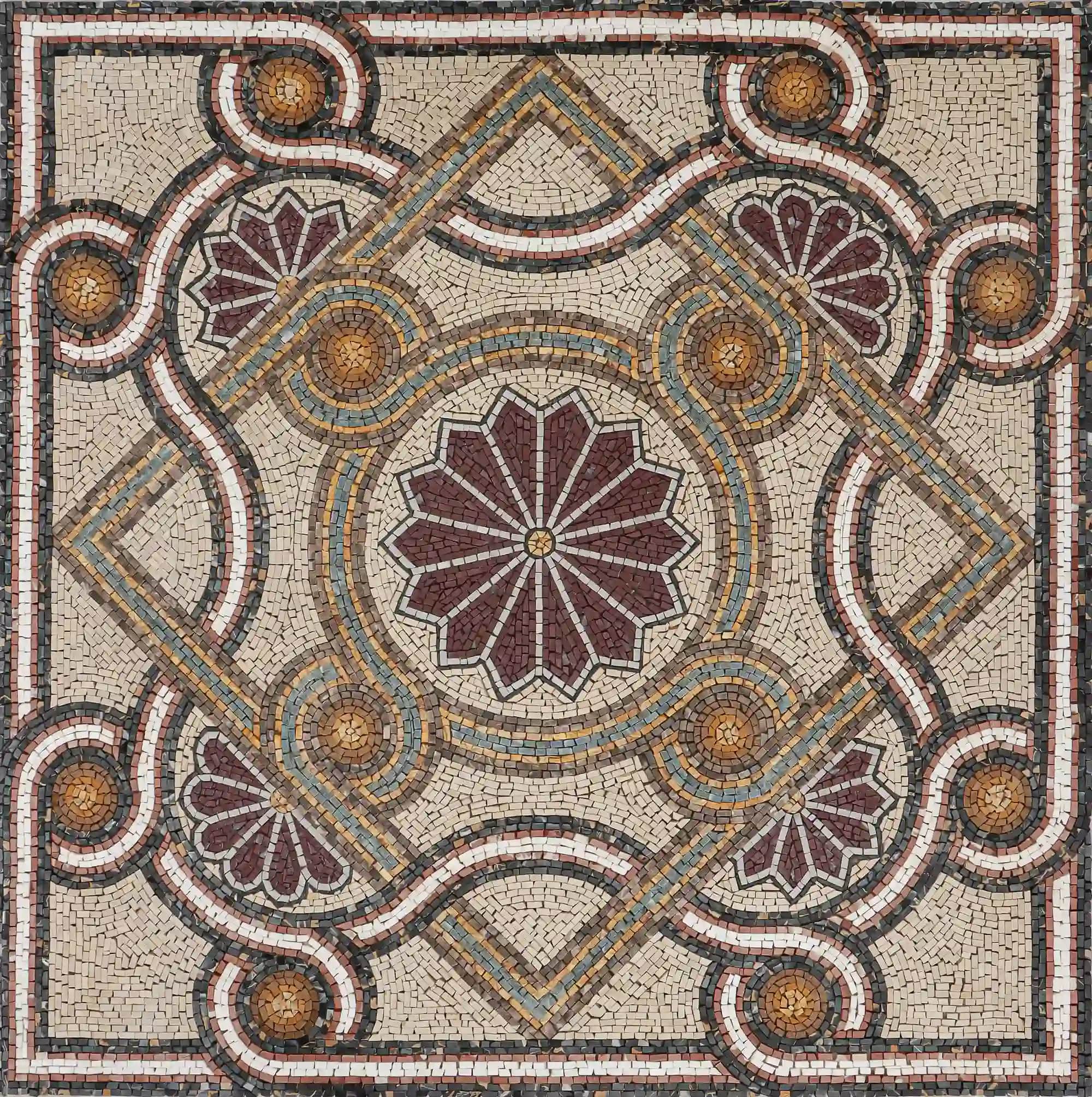 Deserted Island 2 handmade marble mosaic (Geometric)