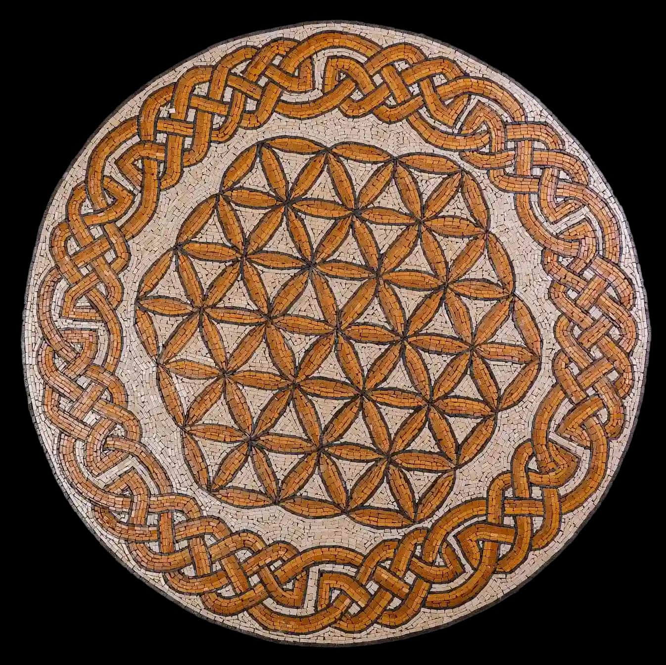 Flower of Life handmade marble mosaic (Geometric)
