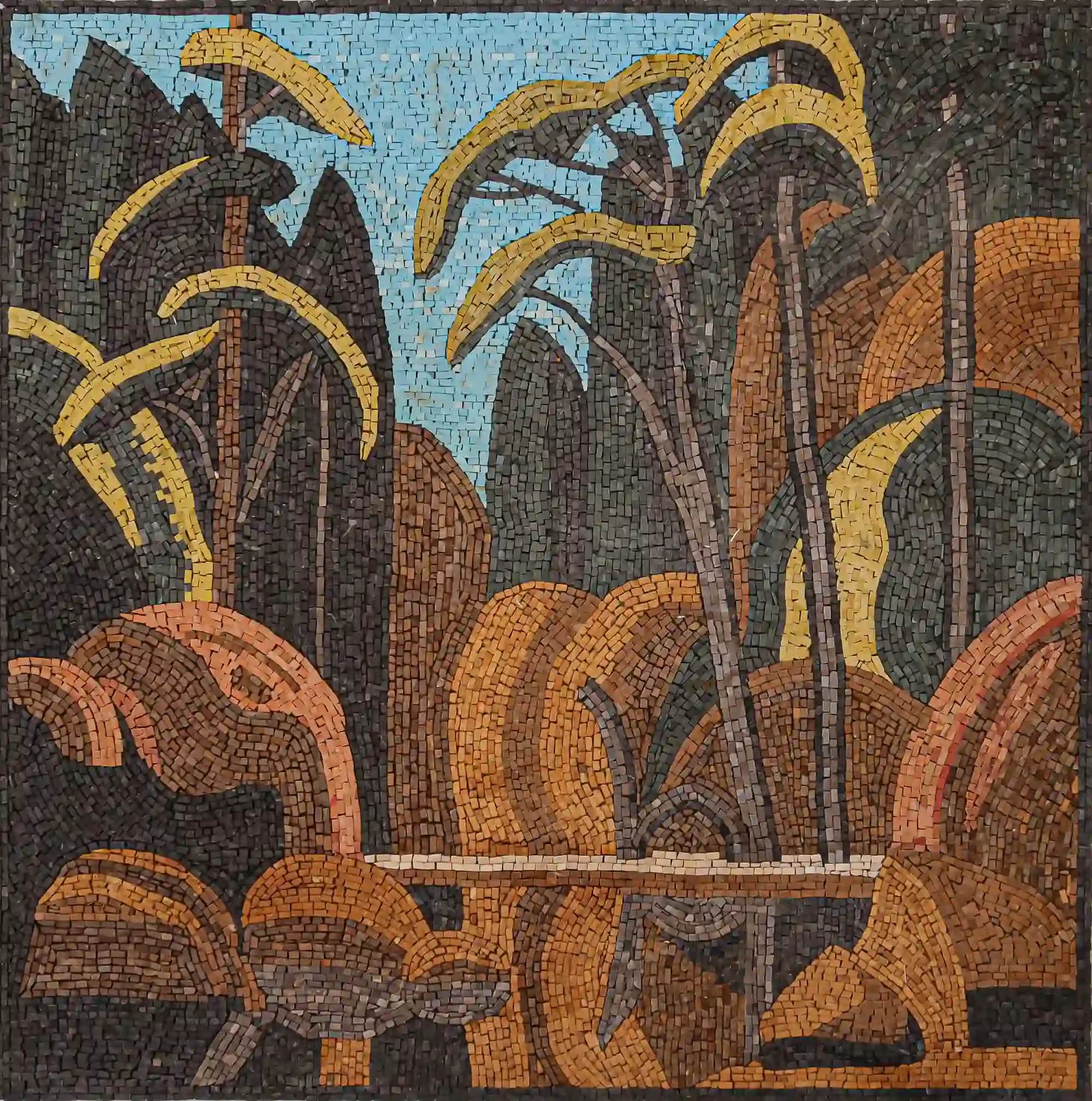 Mighty Jungle handmade marble mosaic (Nature)
