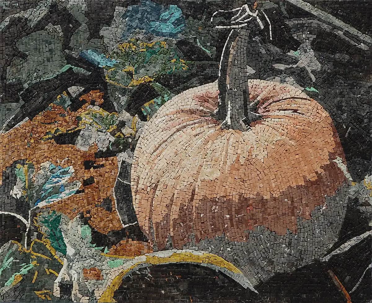 Pumpkin – Mosaic Designs handmade marble mosaic (Nature)