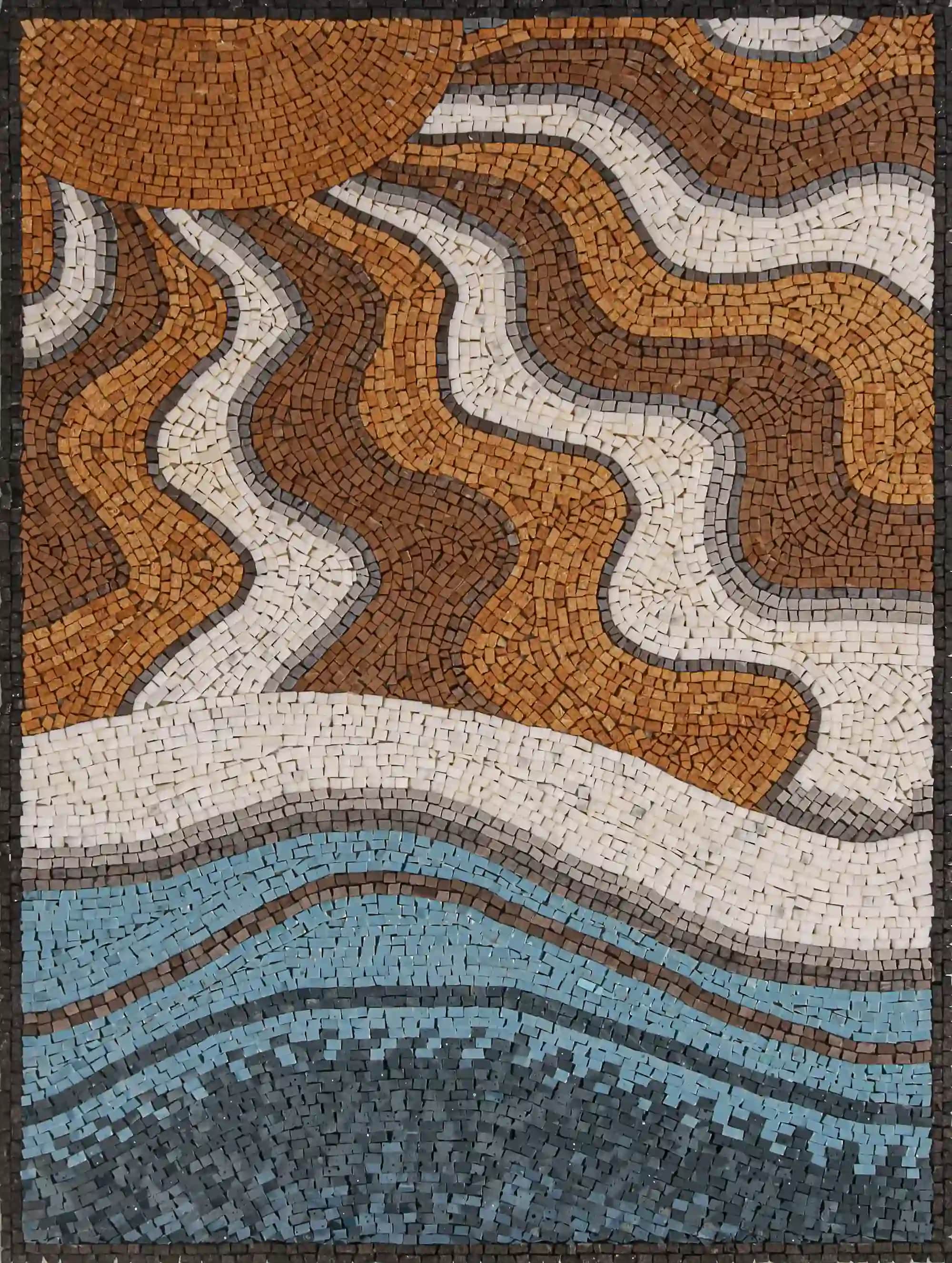 Sun Rays handmade marble mosaic (Nature)