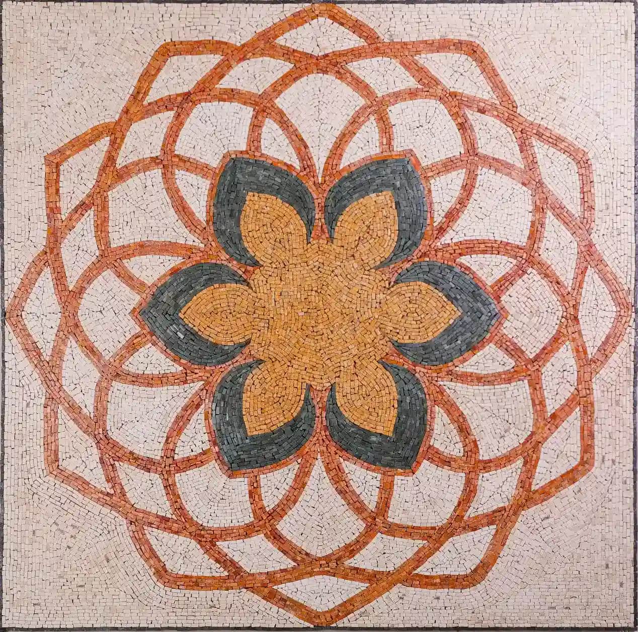 The Five Petals handmade marble mosaic (Nature)