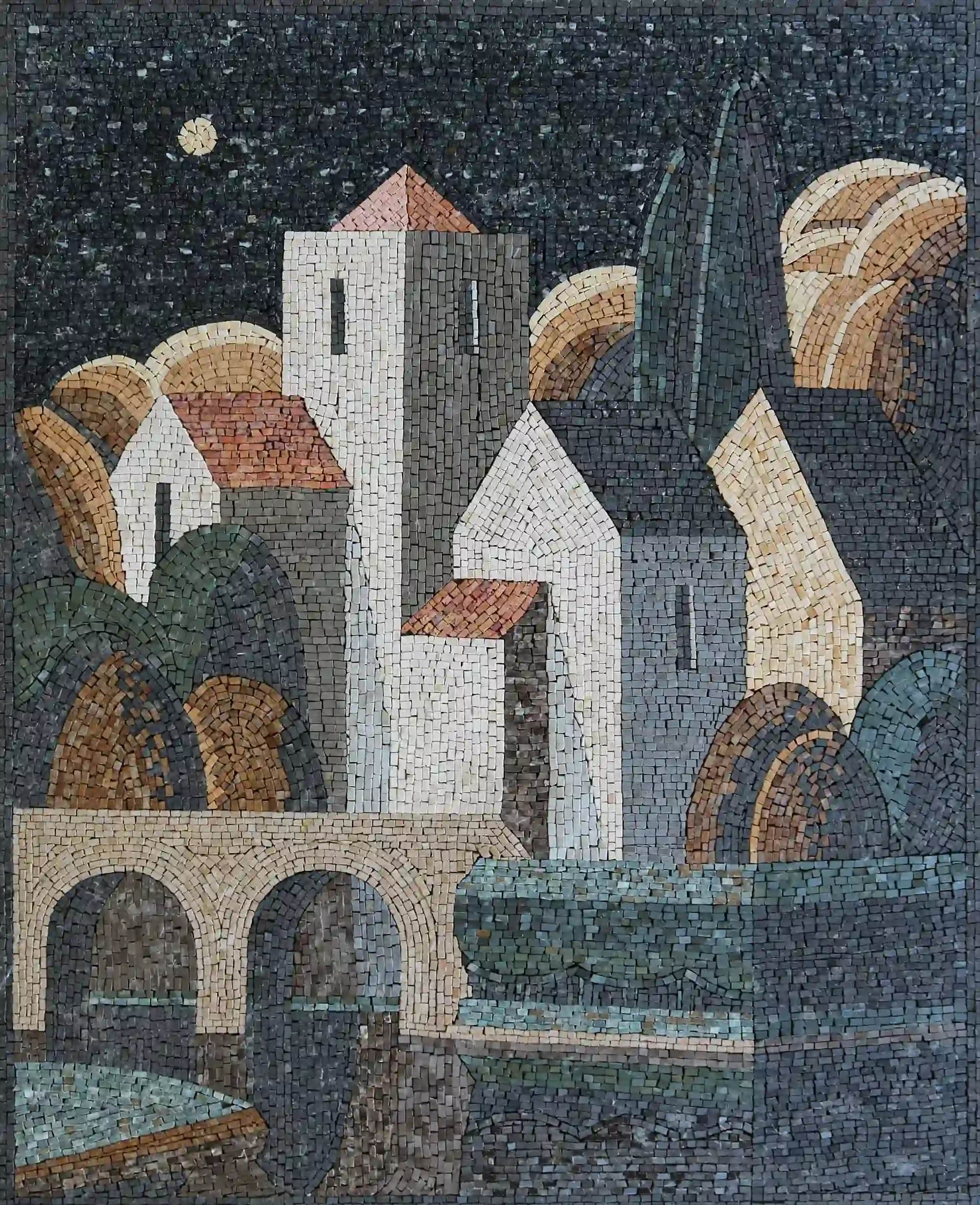 Village handmade marble mosaic (Nature)
