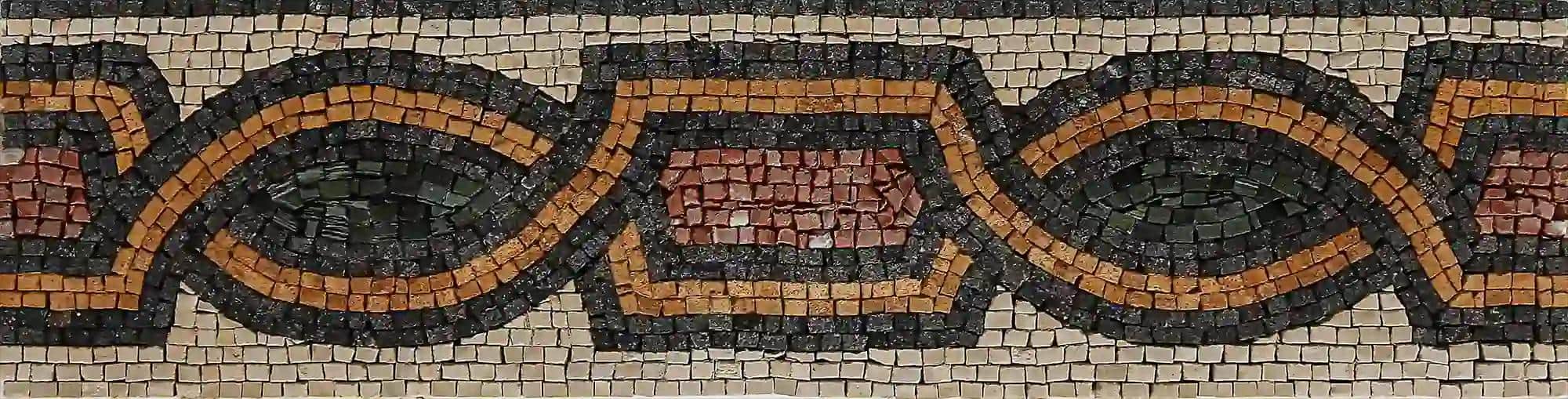 Acastus floor tile in pre-cut mosaic marbles