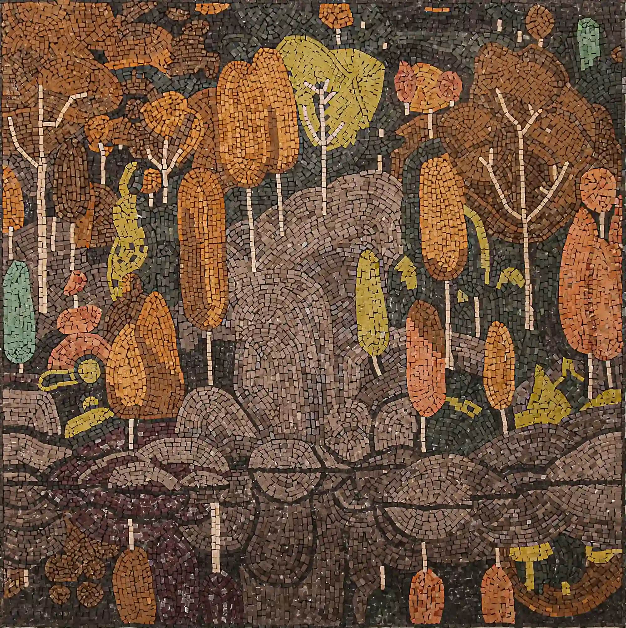 A Walk in the Jungle handmade marble mosaic (Nature)