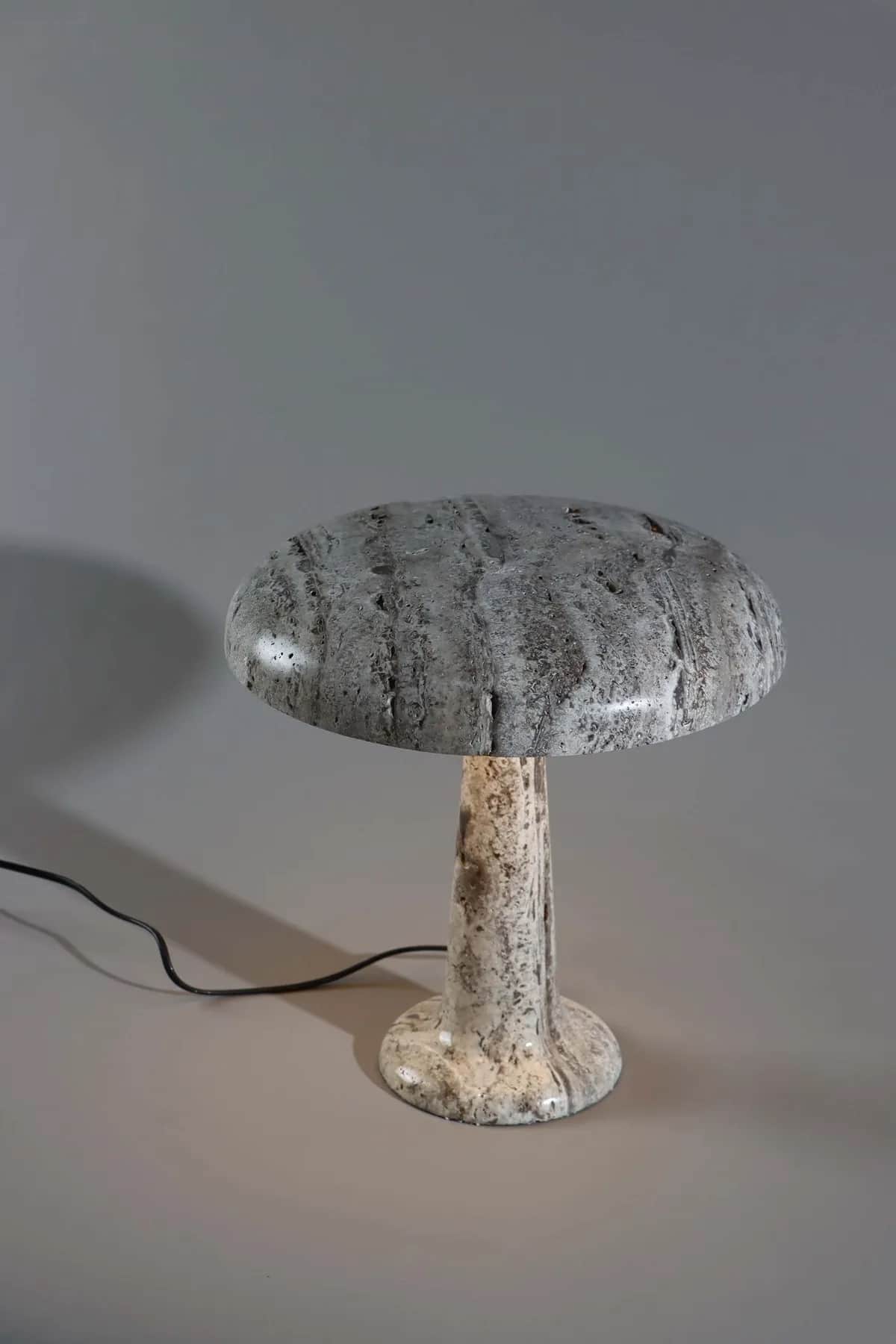 Kimberly marble table lamp in Silver Travertine