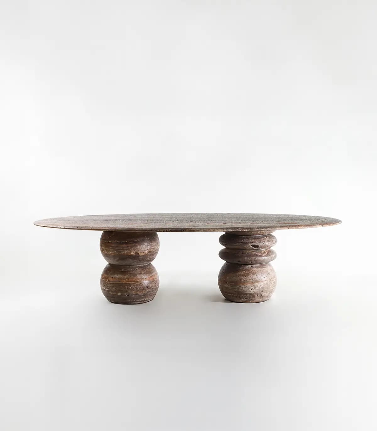 Saturn Silver Travertino Table - product detail