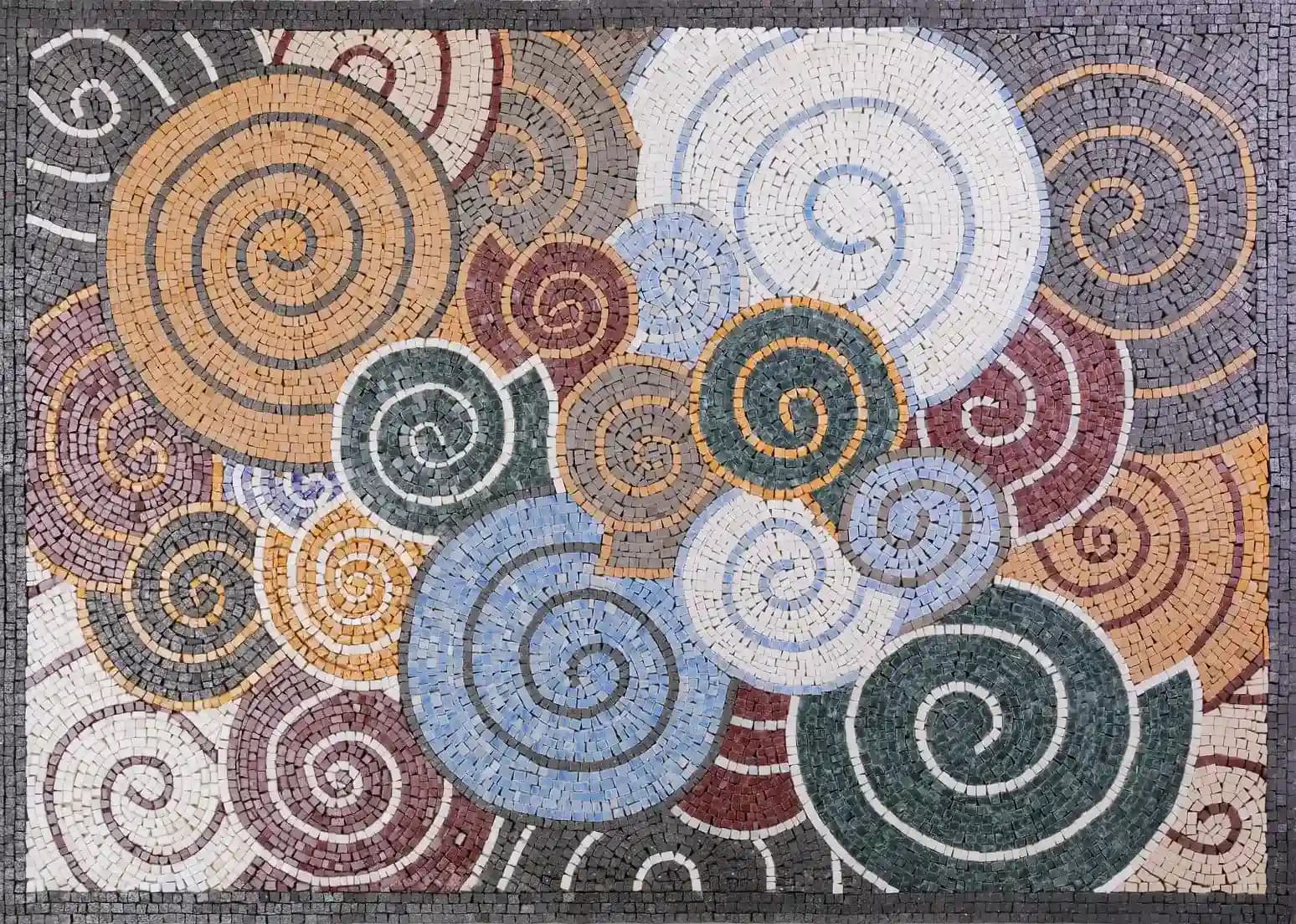 Caracol Shells handmade marble mosaic (Abstract)