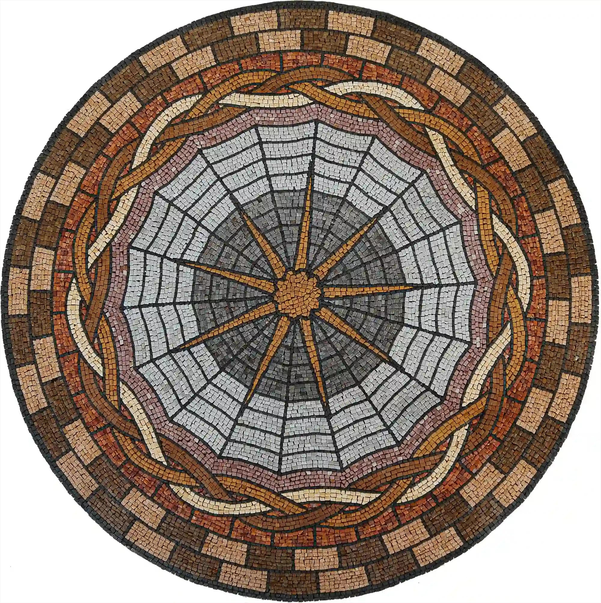 Cardinal Directions handmade marble mosaic (Compass)