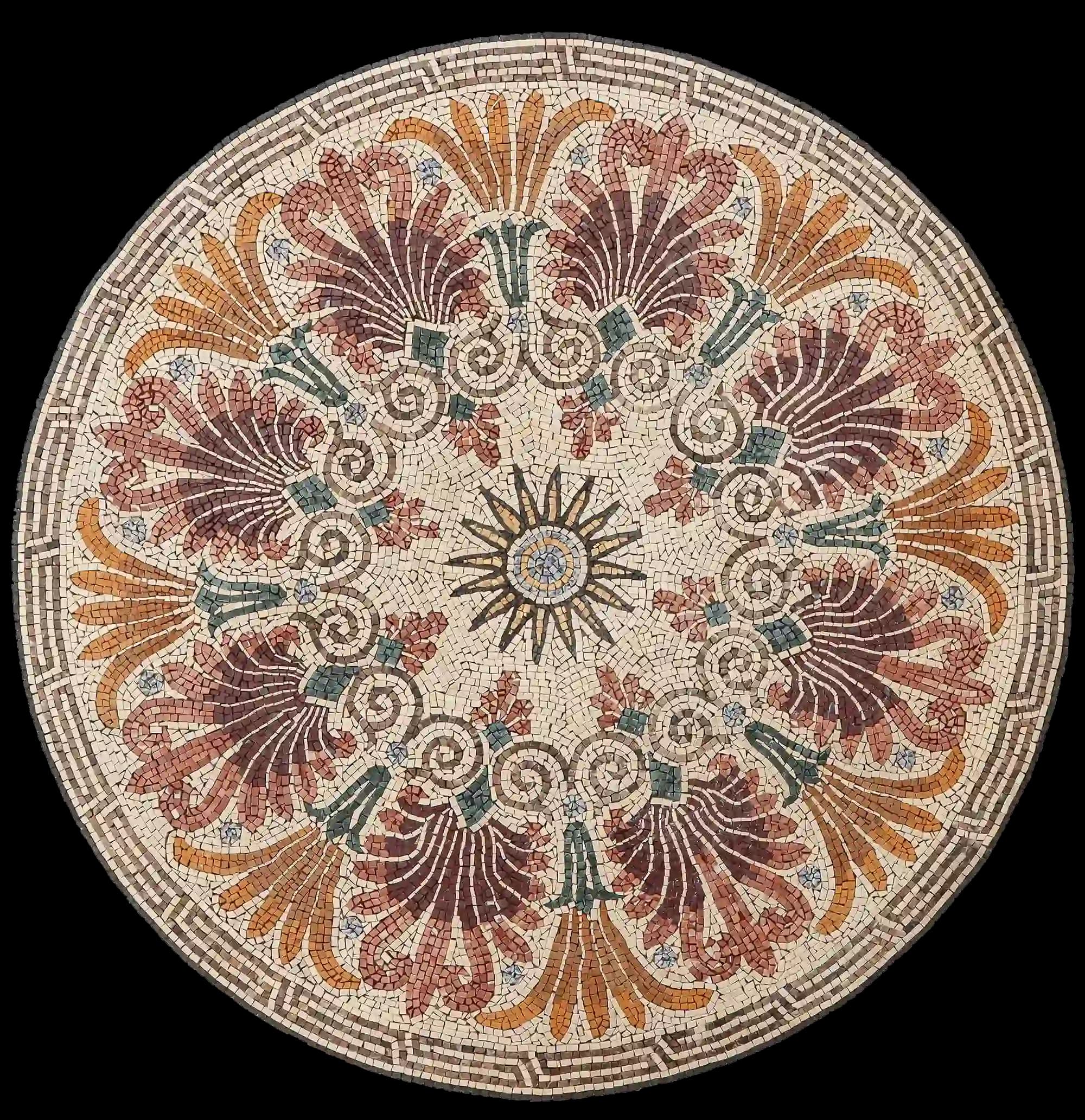 Nostalgic Drama handmade marble mosaic (Compass)