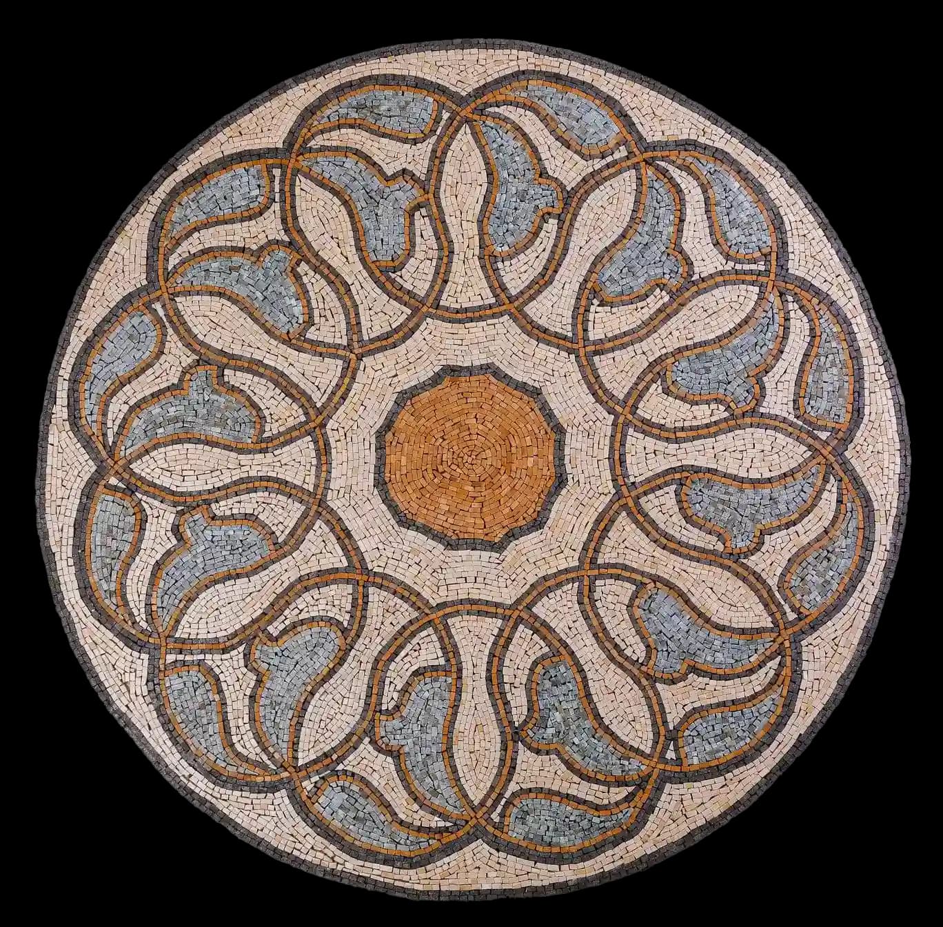 Strelitzia handmade marble mosaic (Compass)