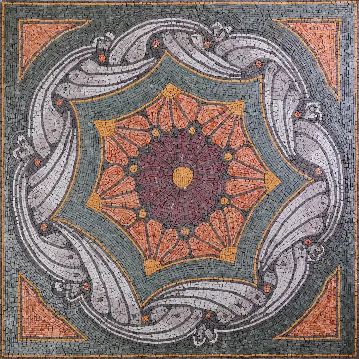 Succession handmade marble mosaic (Compass)