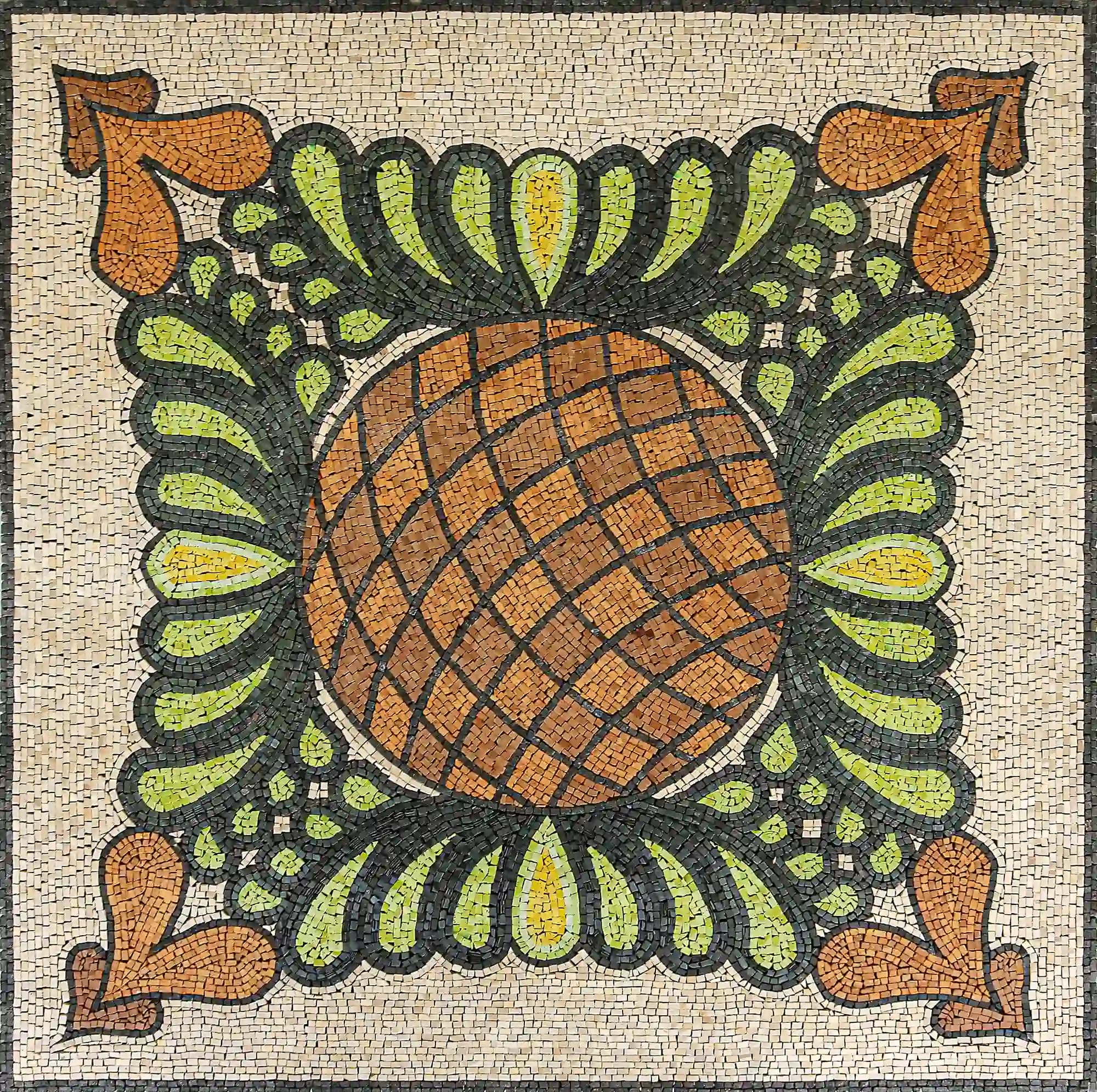 Deconstructed Pineapple handmade marble mosaic (Geometric)