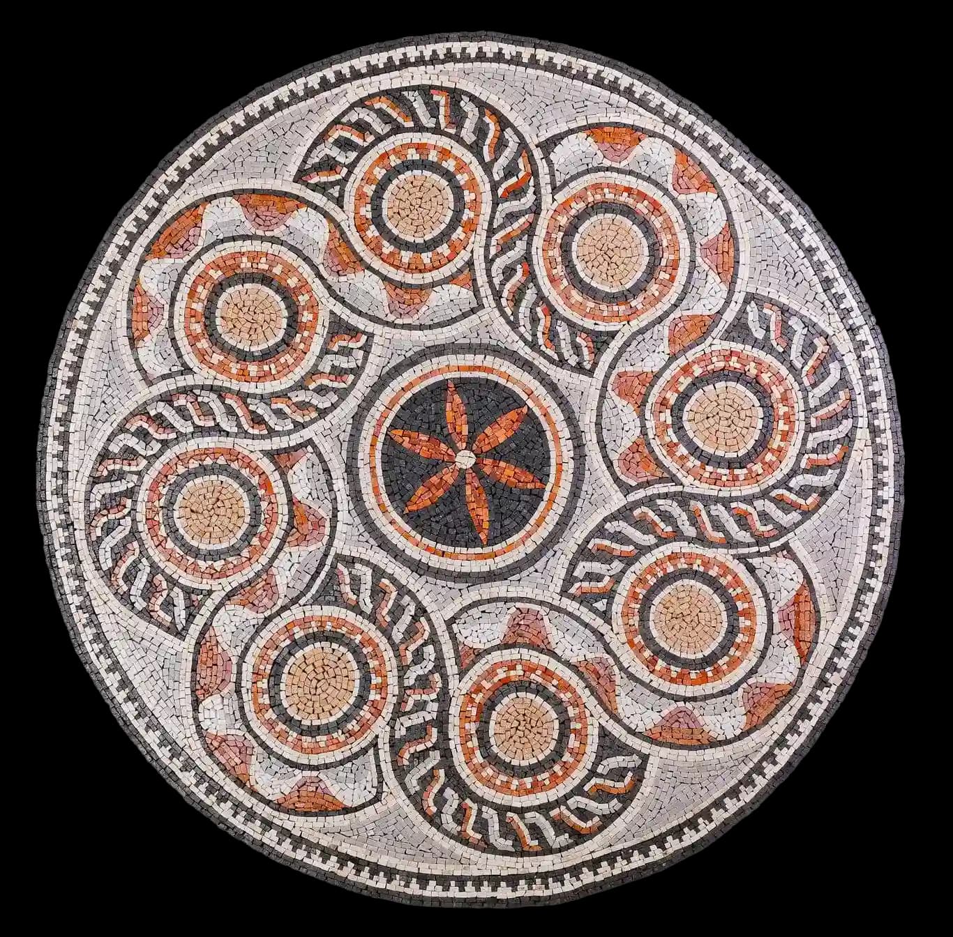 Roman Snake handmade marble mosaic (Geometric)
