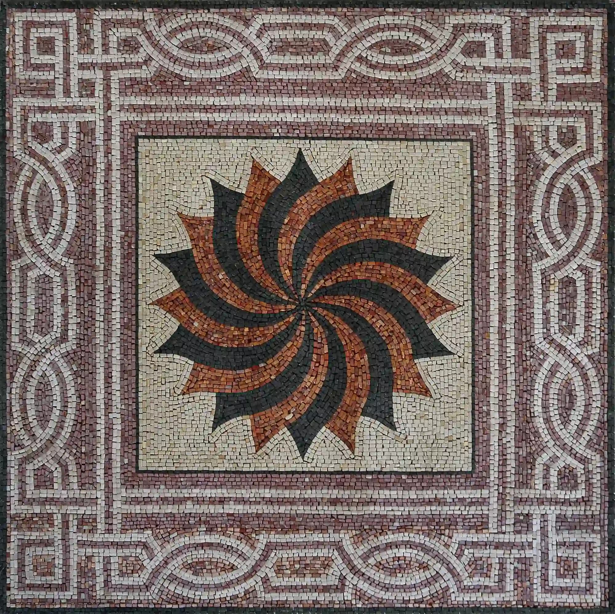 Spiral handmade marble mosaic (Geometric)