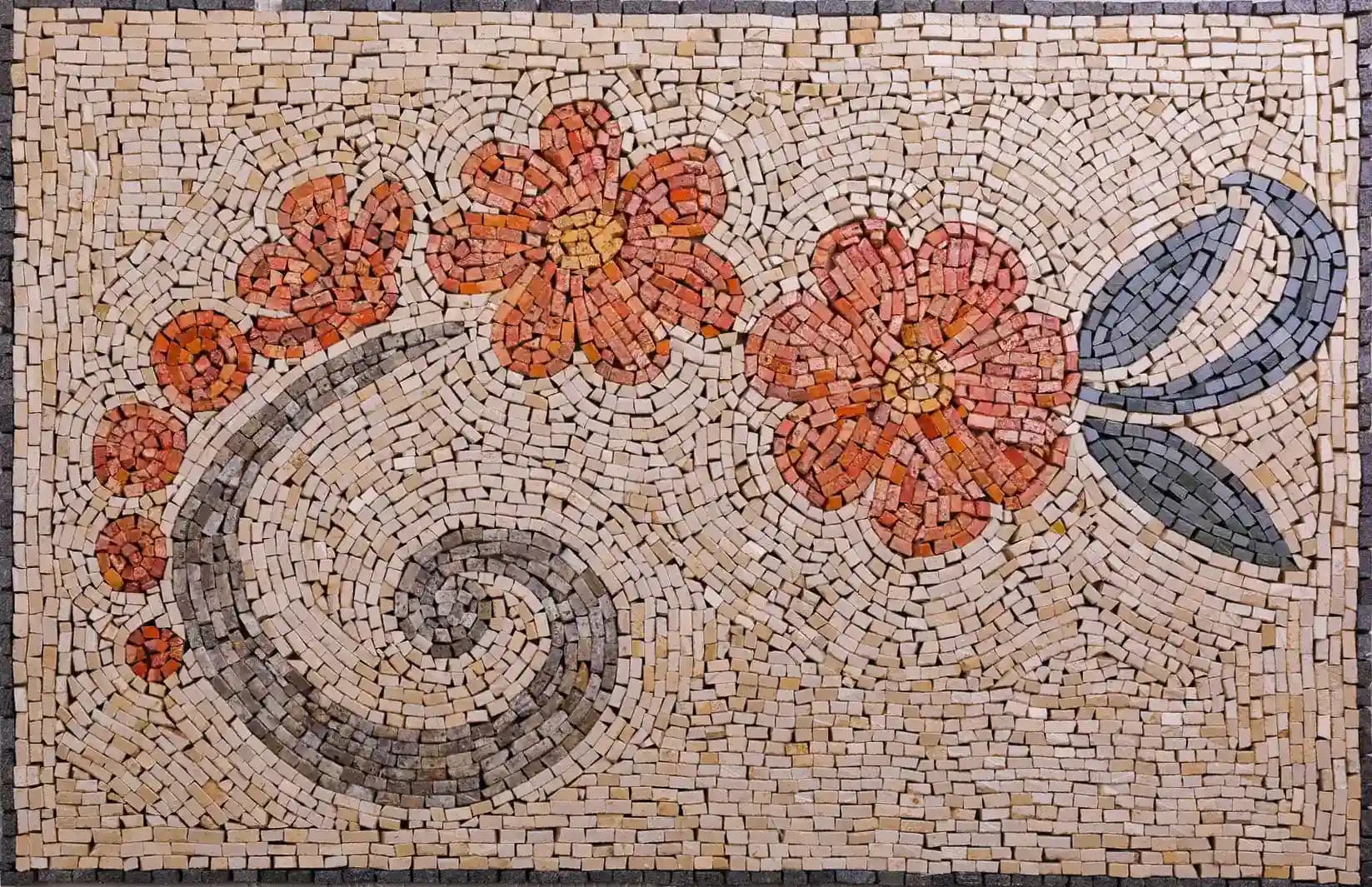 Daisy handmade marble mosaic (Nature)