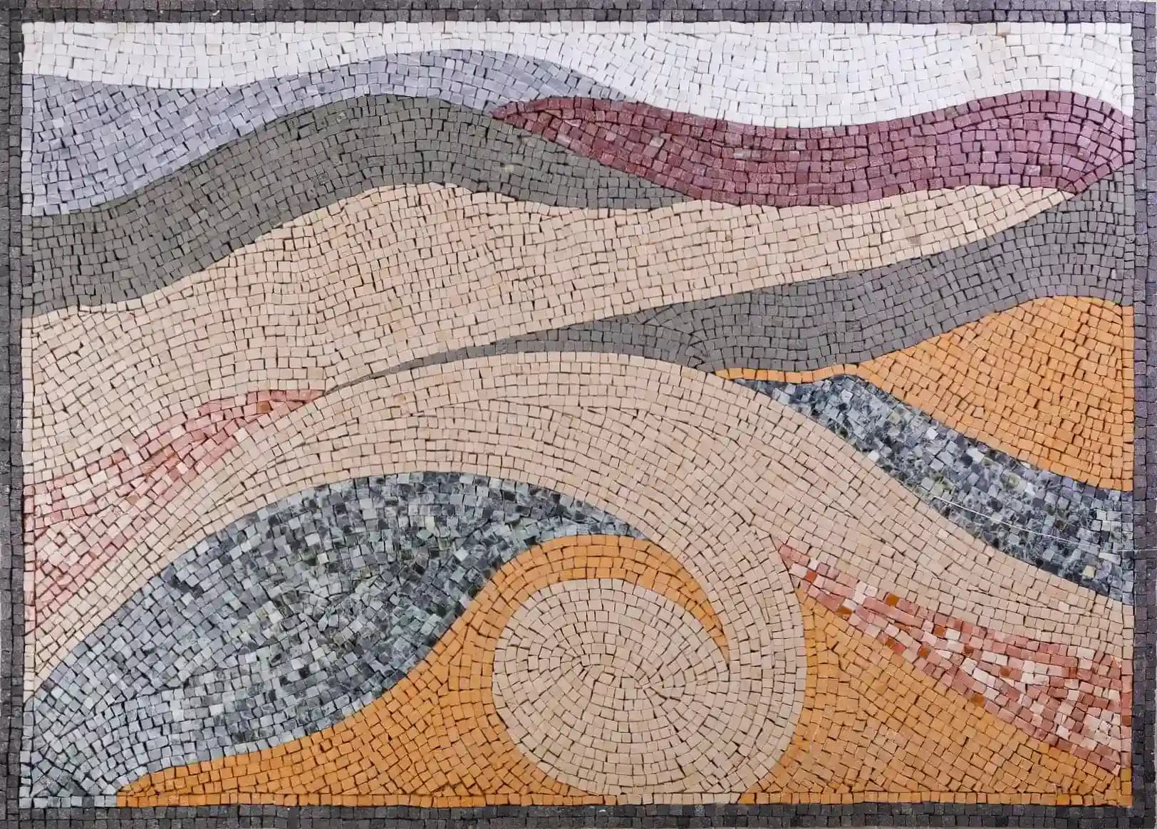 Floating Mountains handmade marble mosaic (Nature)