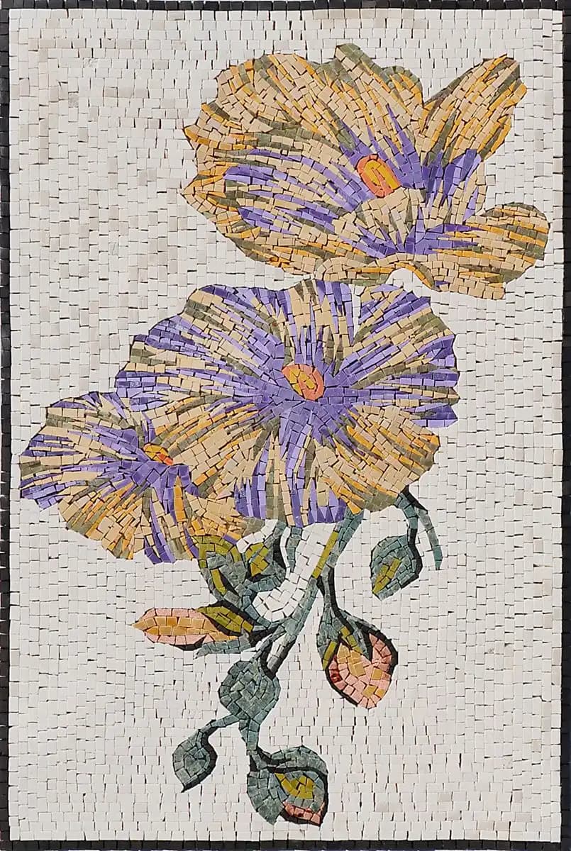Iridescent Flower – Mosaic Designs handmade marble mosaic (Nature)