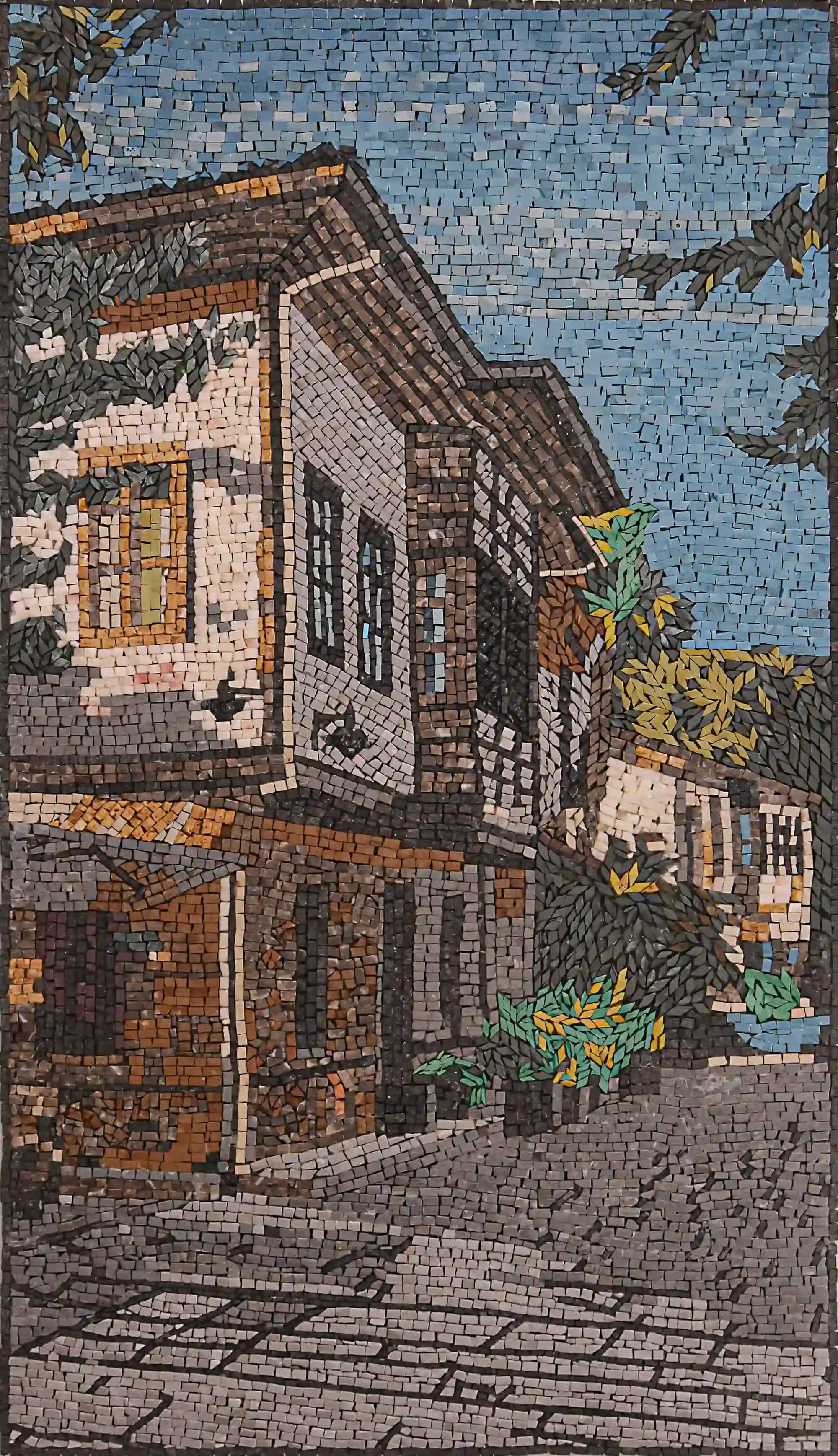 La Ruelle Silencieuse handmade marble mosaic (Nature)