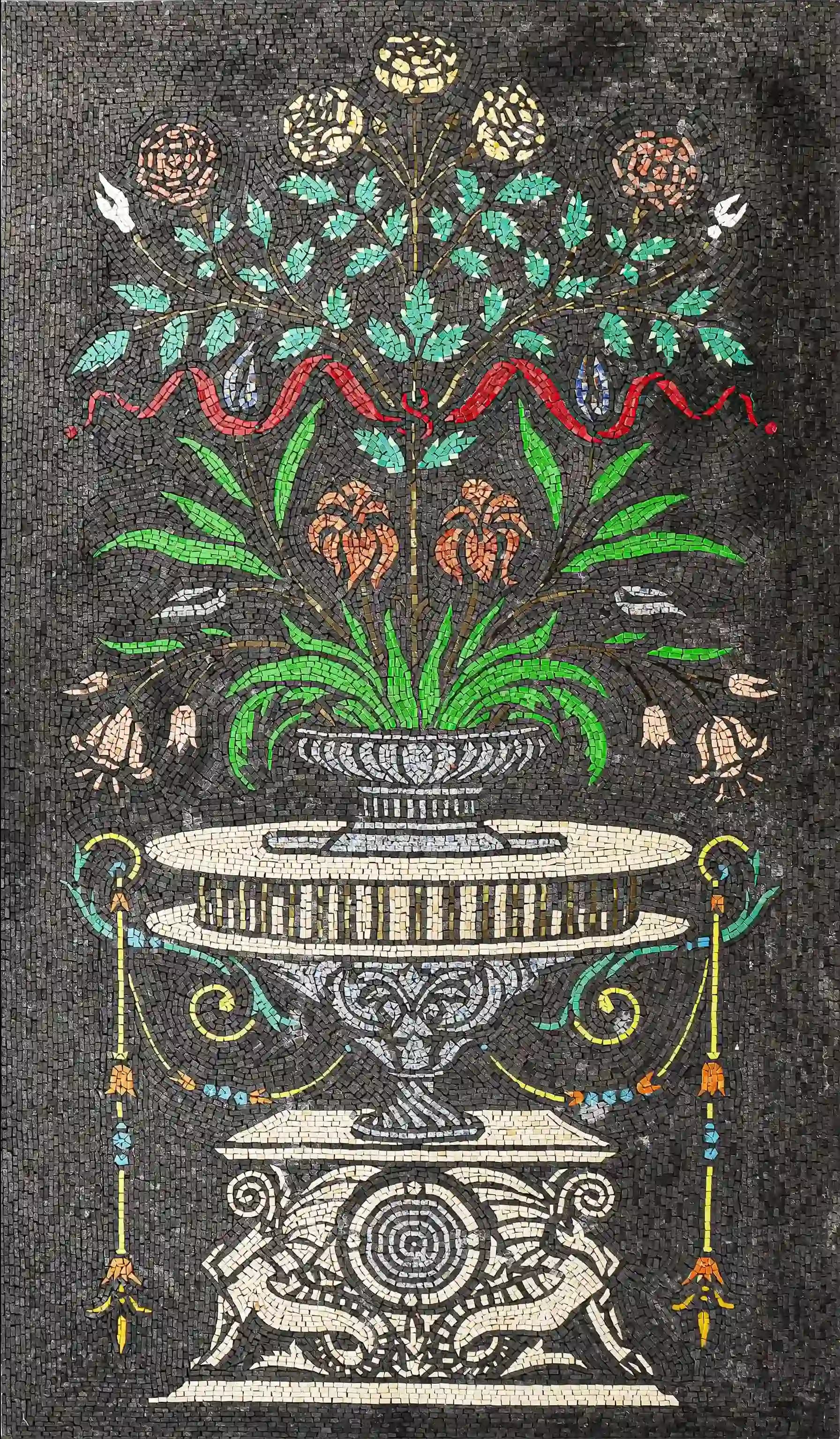 Mirrored handmade marble mosaic (Nature)