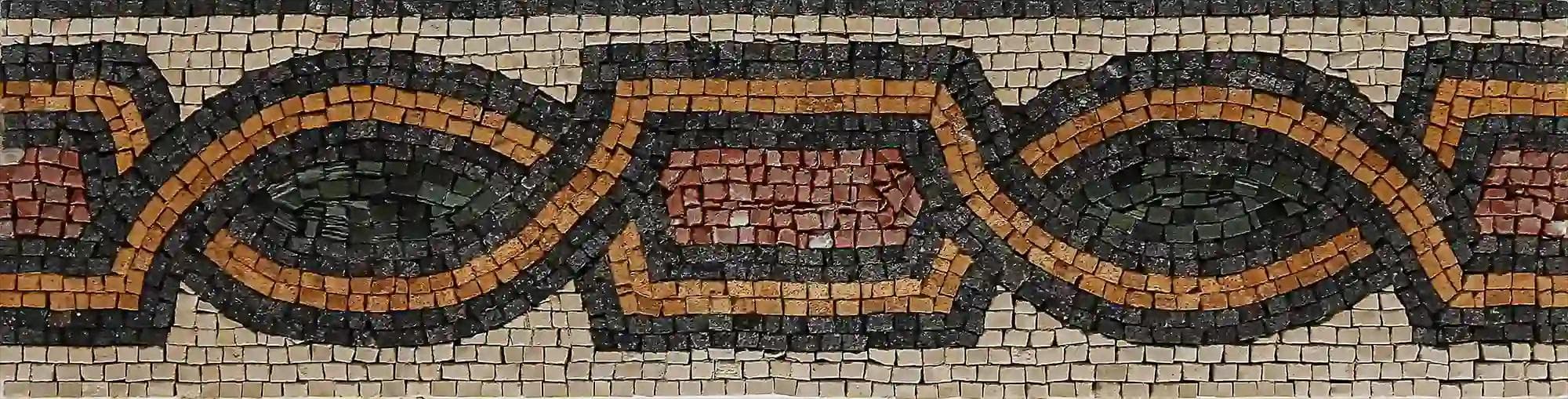 Acastus floor tile in pre-cut mosaic marbles