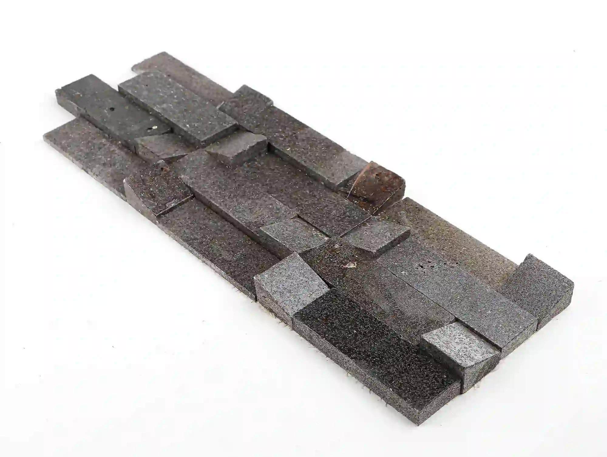 Anne wall tile in black basalt stone