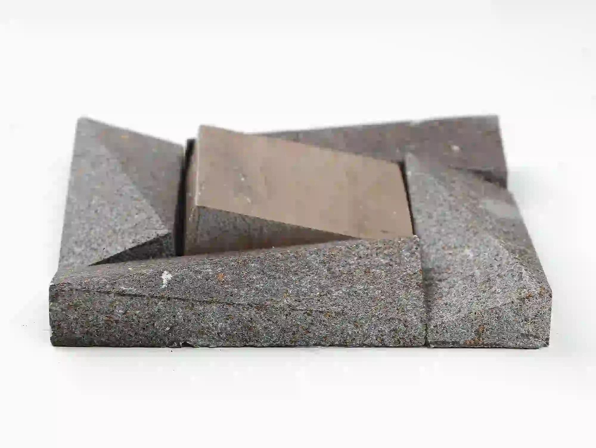Eddie wall tile in black basalt stone and athena grey marble