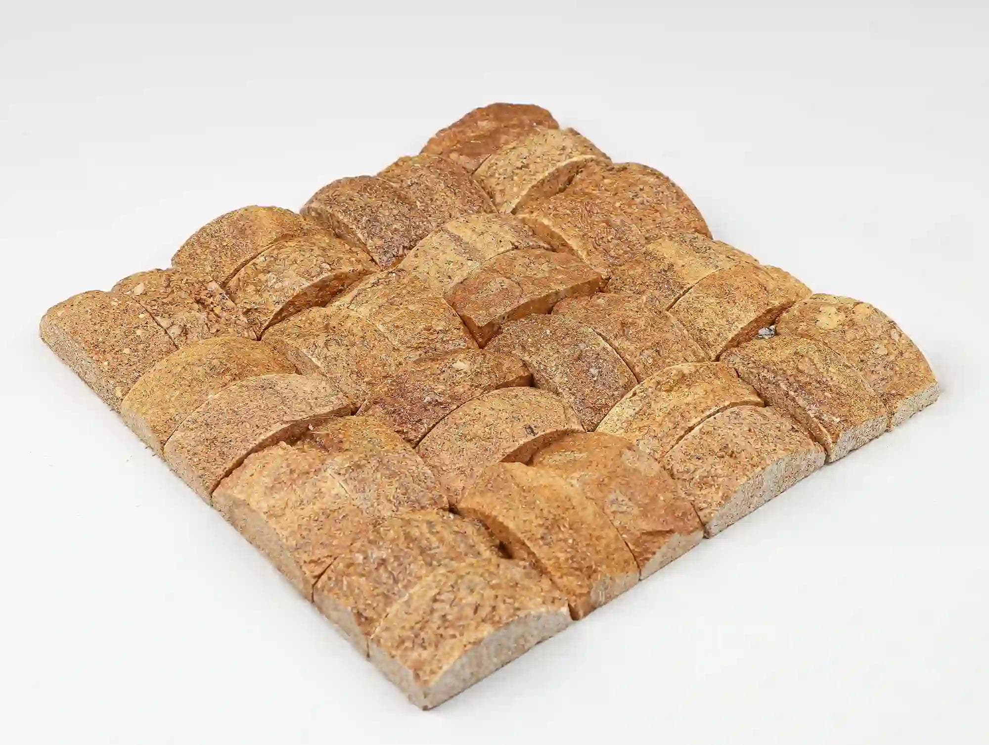 Walnut wall tile in lebanese saghbini marble