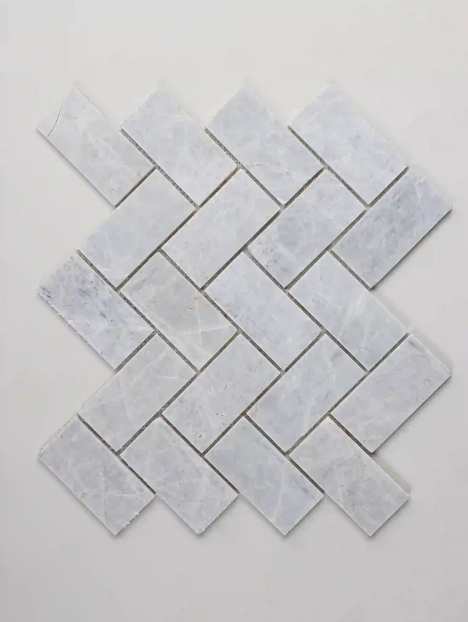 Zig Zag wall tile in turkish light grey burdur marble