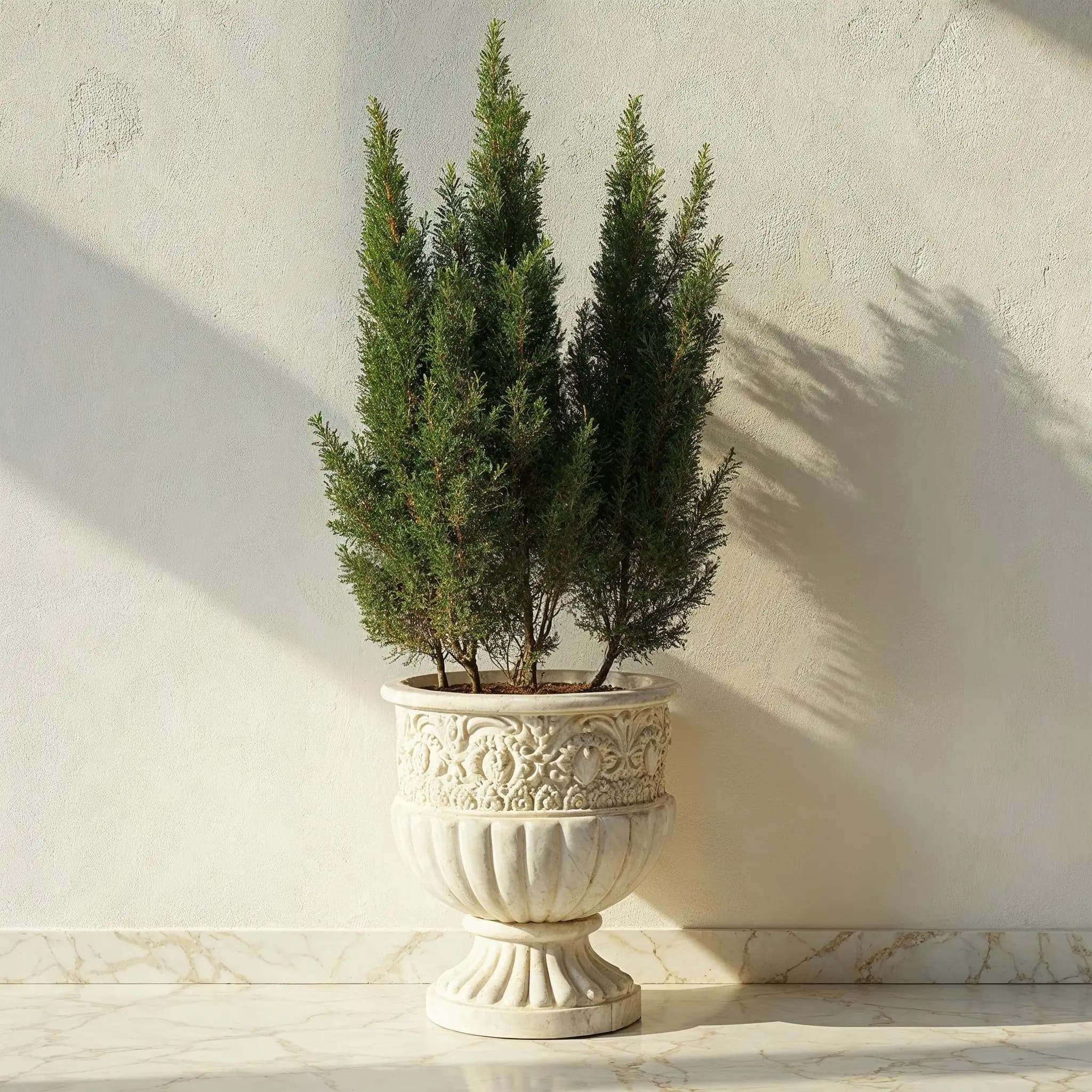 Alternate view 3 of the Giardino carved marble planters