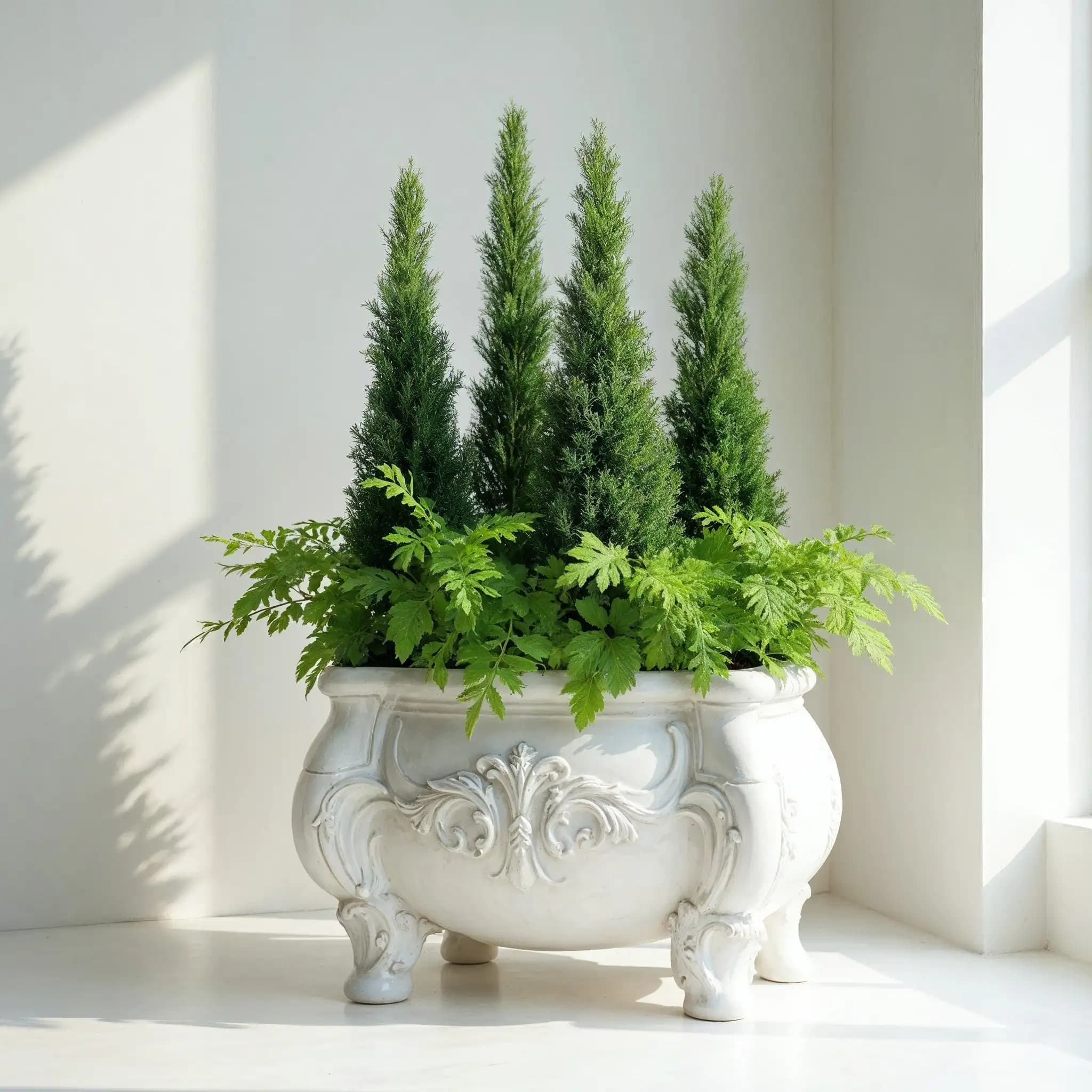 Alternate view 5 of the Giardino carved marble planters