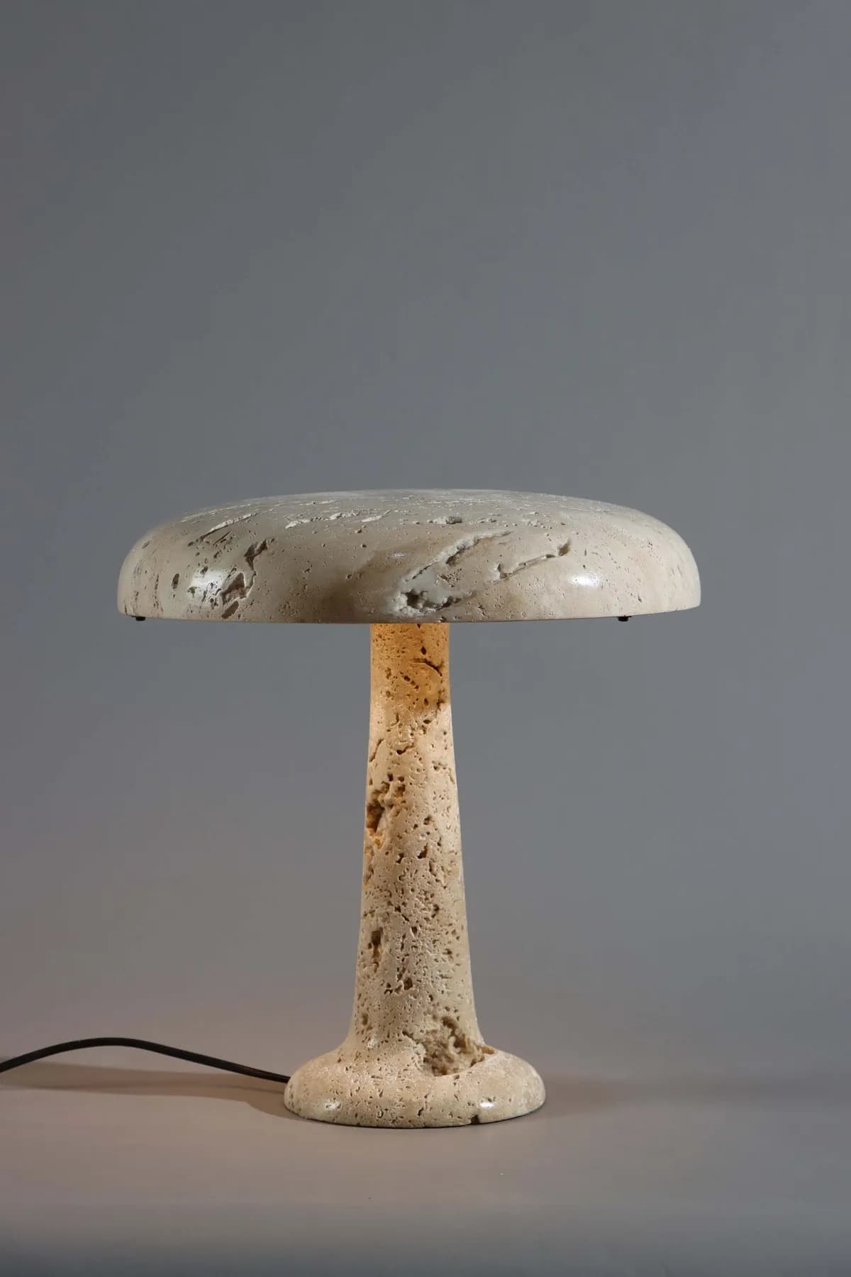 Kimberly marble table lamp in Beige Travertine, view 2