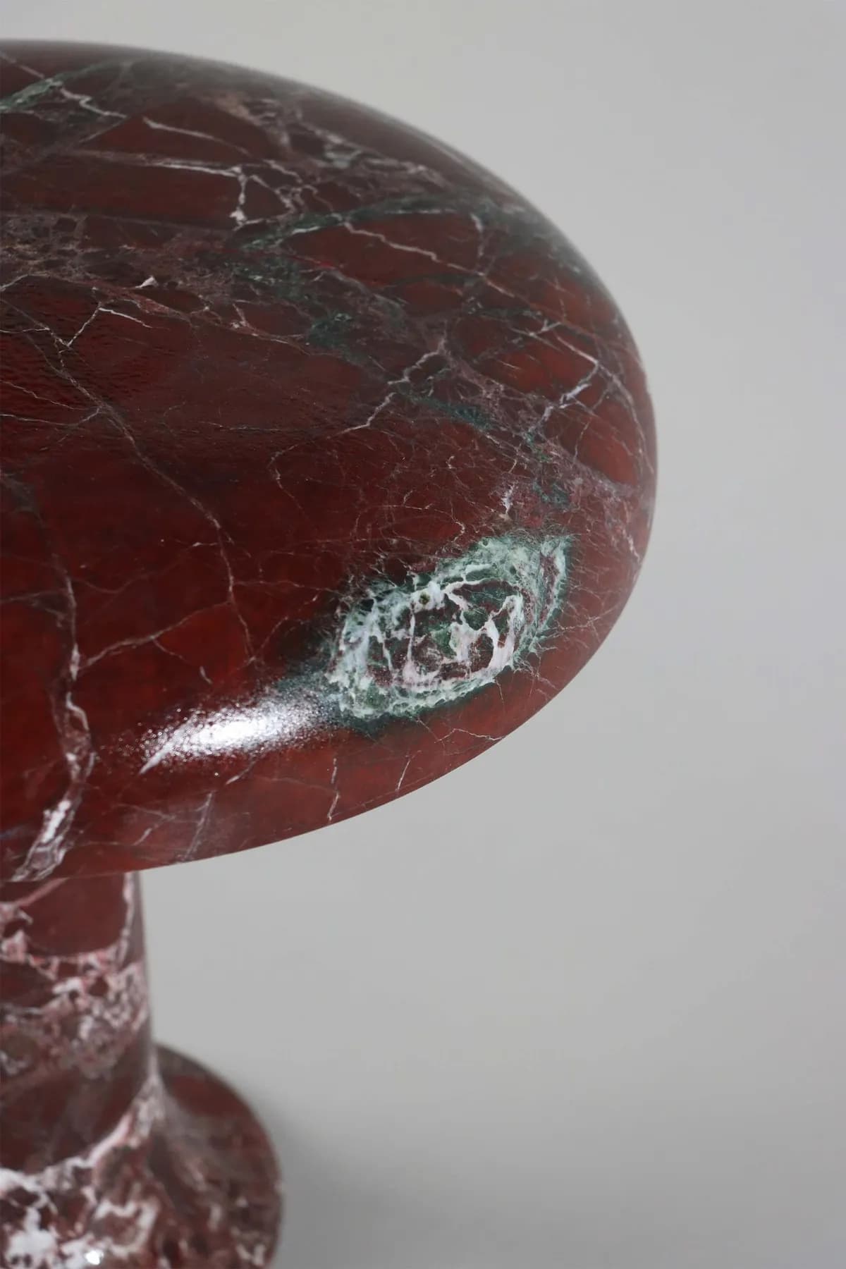 Kimberly marble table lamp in Rosso Levanto, view 3
