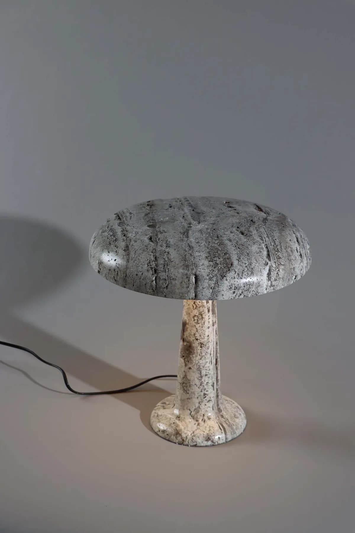 Kimberly marble table lamp in Silver Travertine