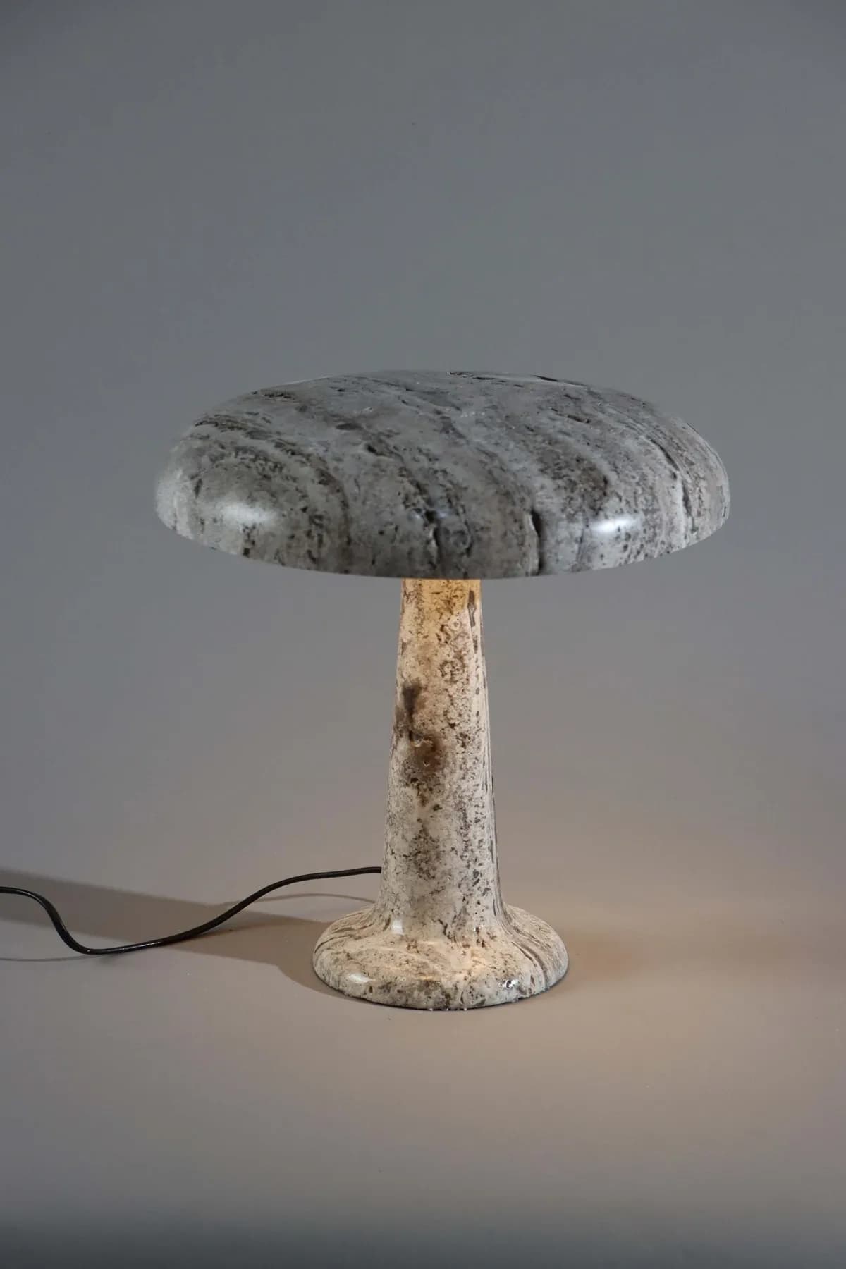 Kimberly marble table lamp in Silver Travertine, view 2