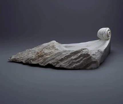 Fierce carved marble sink
