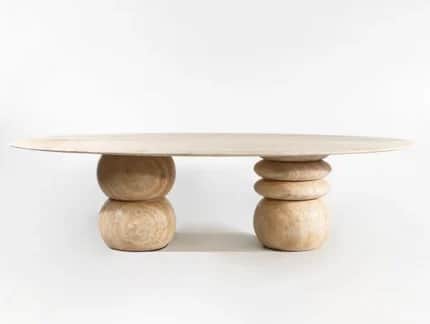 Saturn Travertino Table by Rozaik