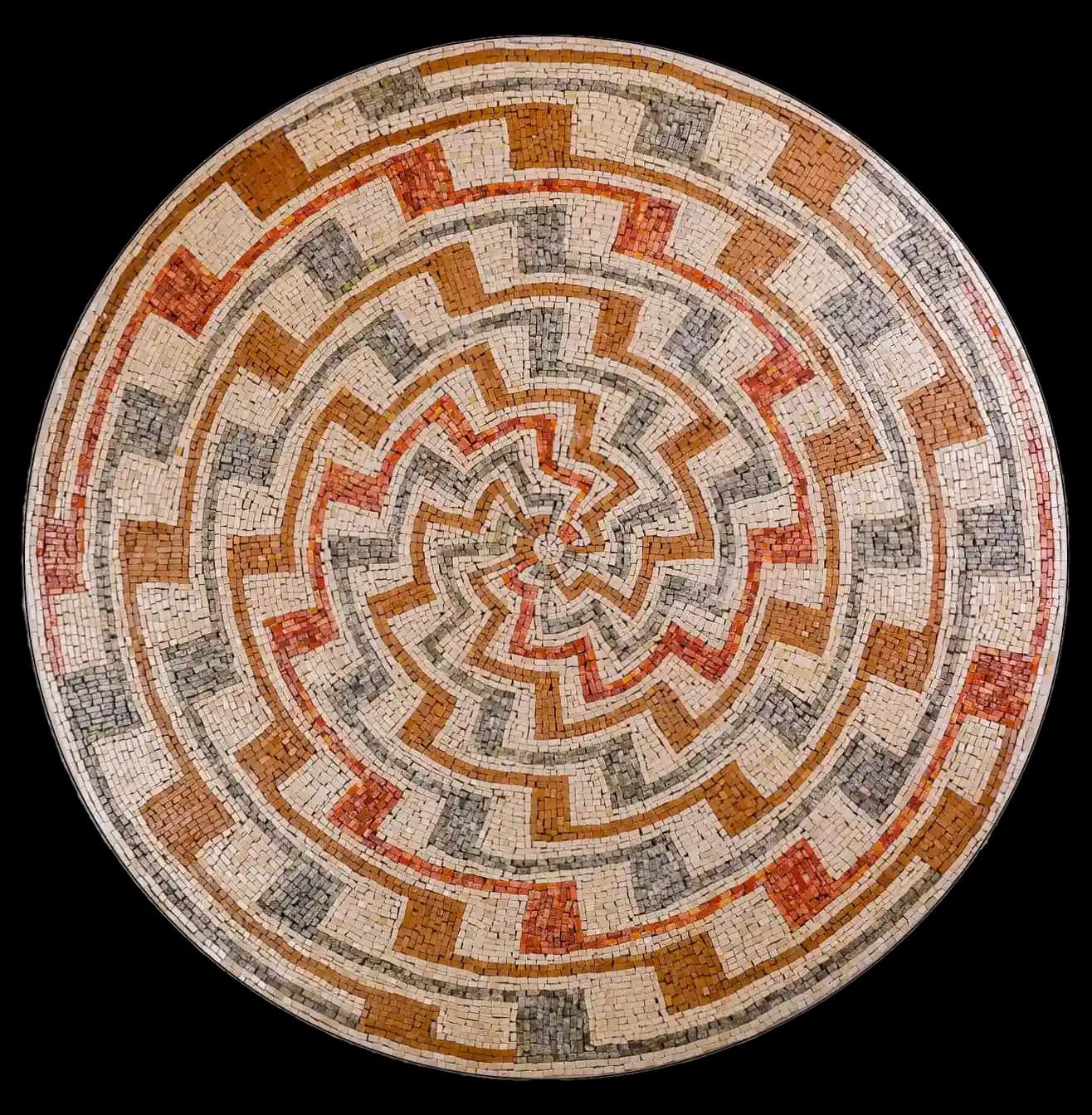 Distortion — Ochre handmade marble mosaic (Abstract)