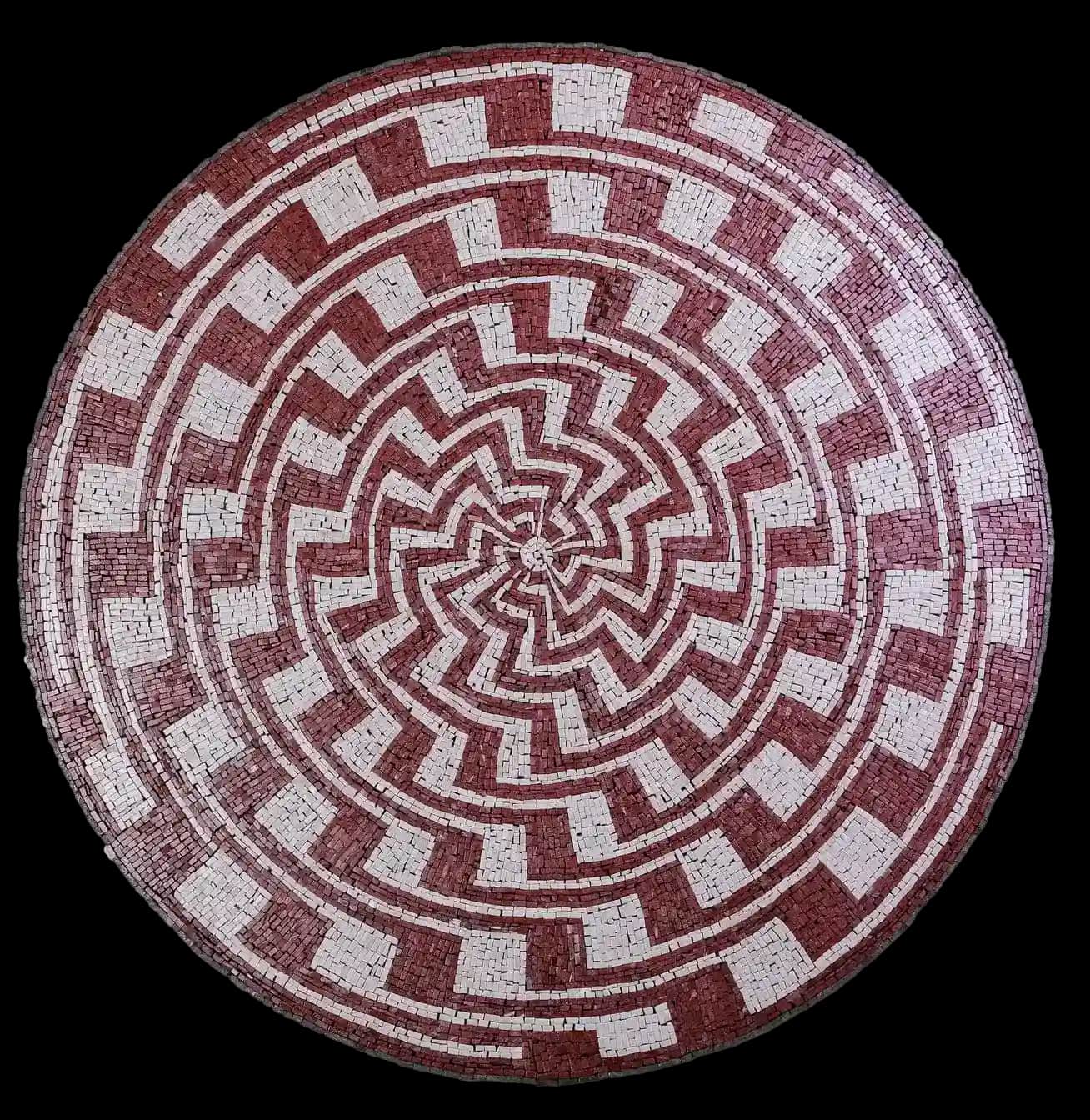 Distortion — Burgundy handmade marble mosaic (Abstract)