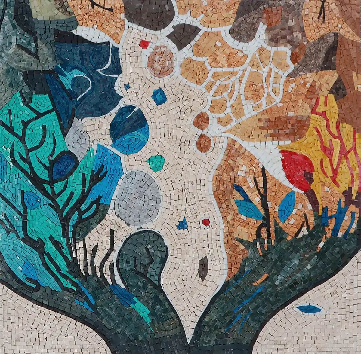 Submerged – Mosaic Designs handmade marble mosaic (Abstract)