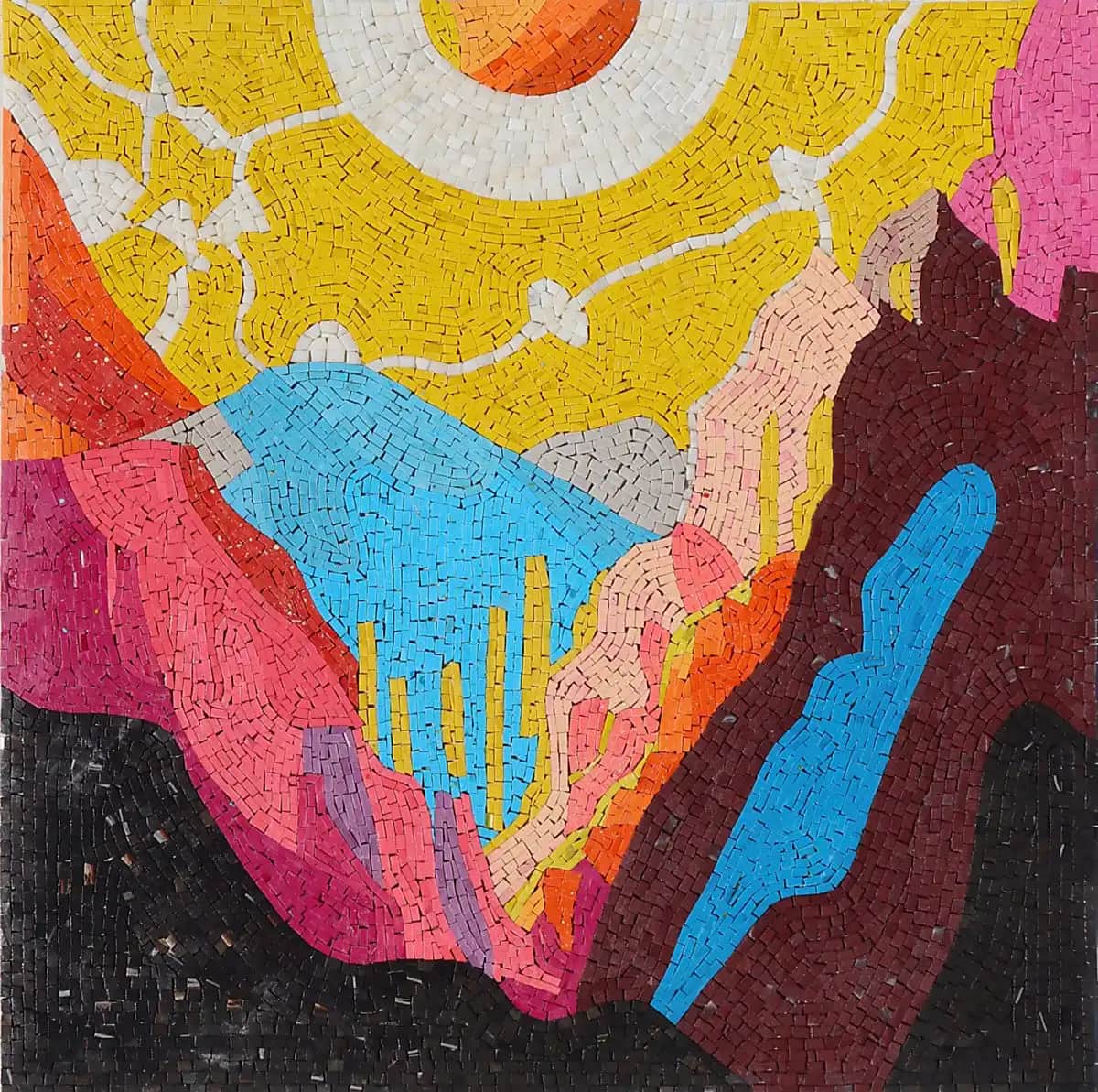 Sun Kissed – Mosaic Designs handmade marble mosaic (Abstract)