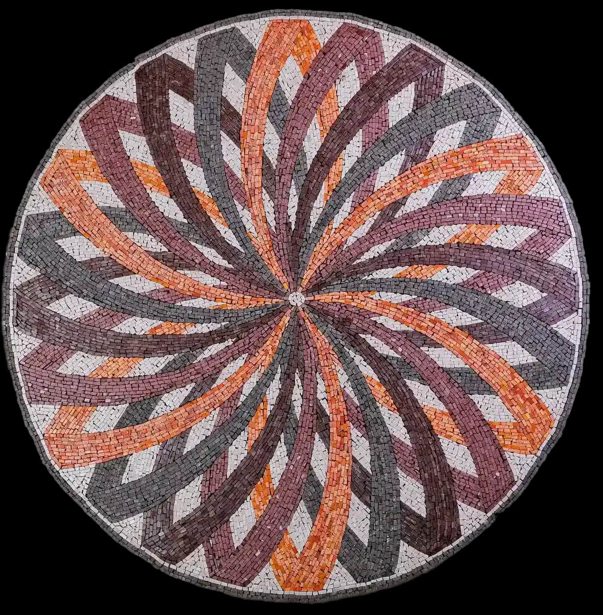 Daisy Loop handmade marble mosaic (Compass)